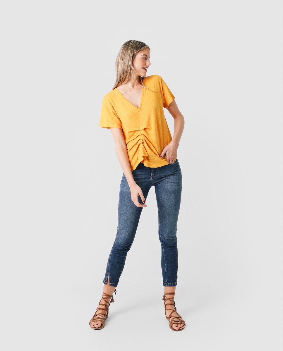 CAMISETA LINO FRUNCE