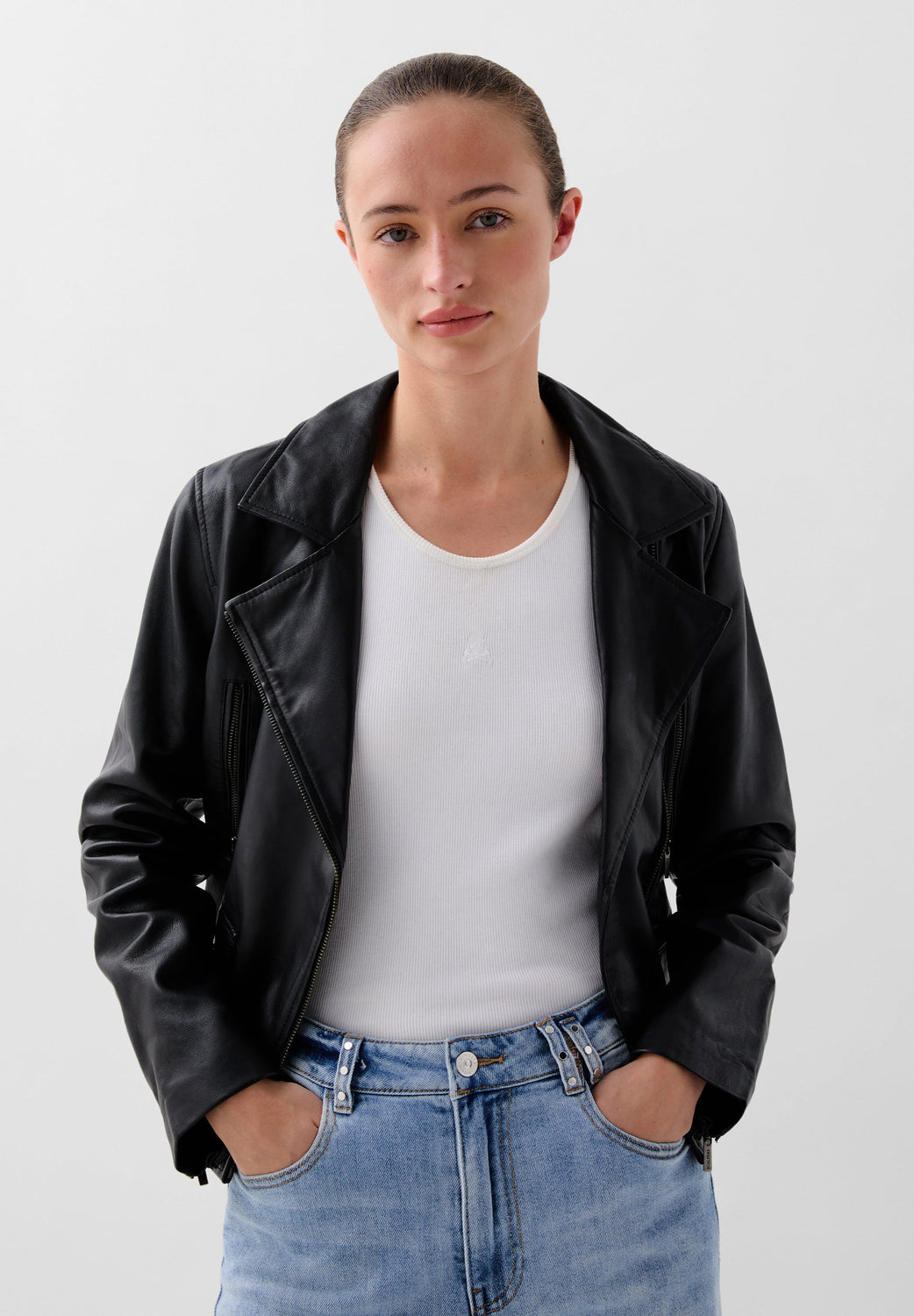 CAZADORA BIKER PIEL - Scalpers