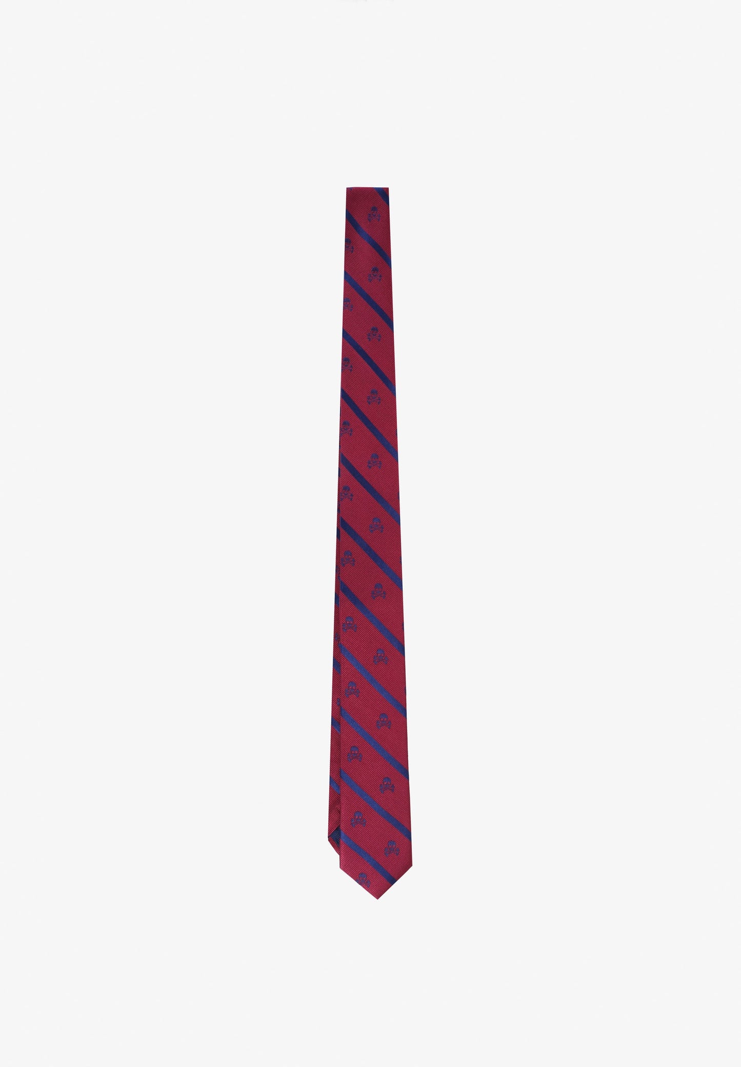 SILK STRIPED TIE WITH SKULLS
