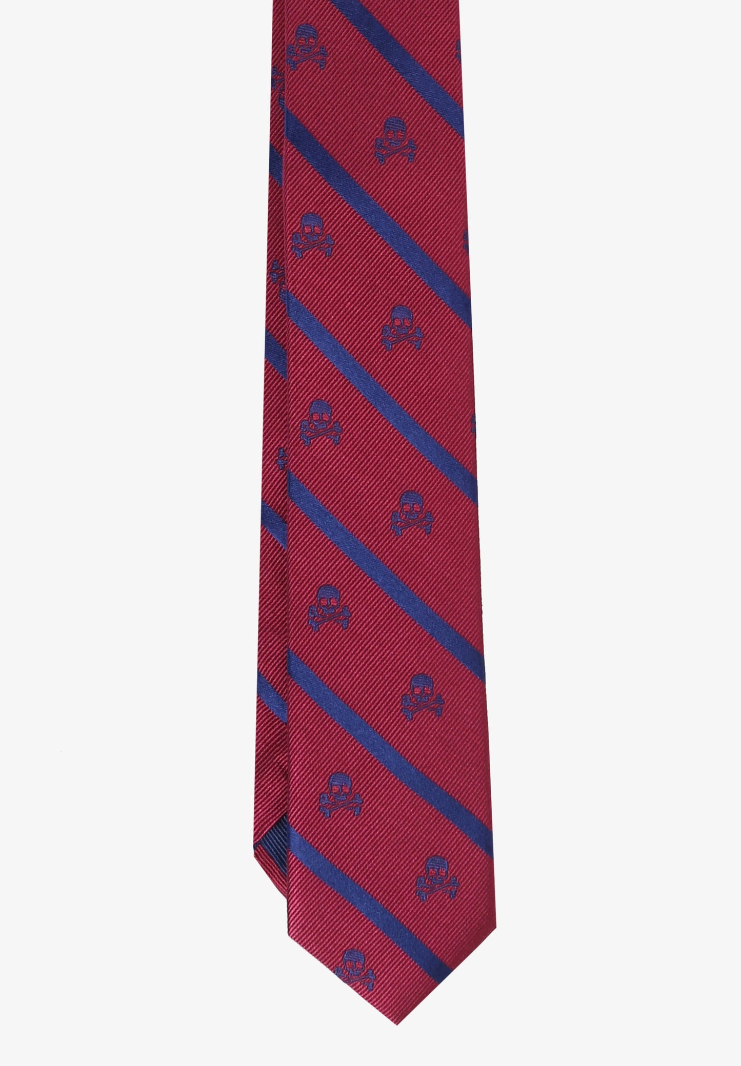 SILK STRIPED TIE WITH SKULLS