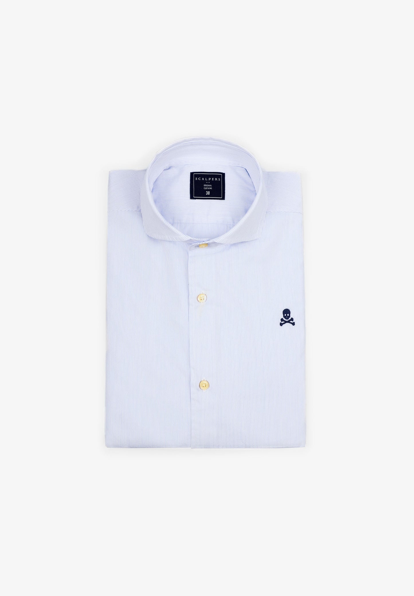 CONTRAST SKULL STRIPED FORMAL SHIRT