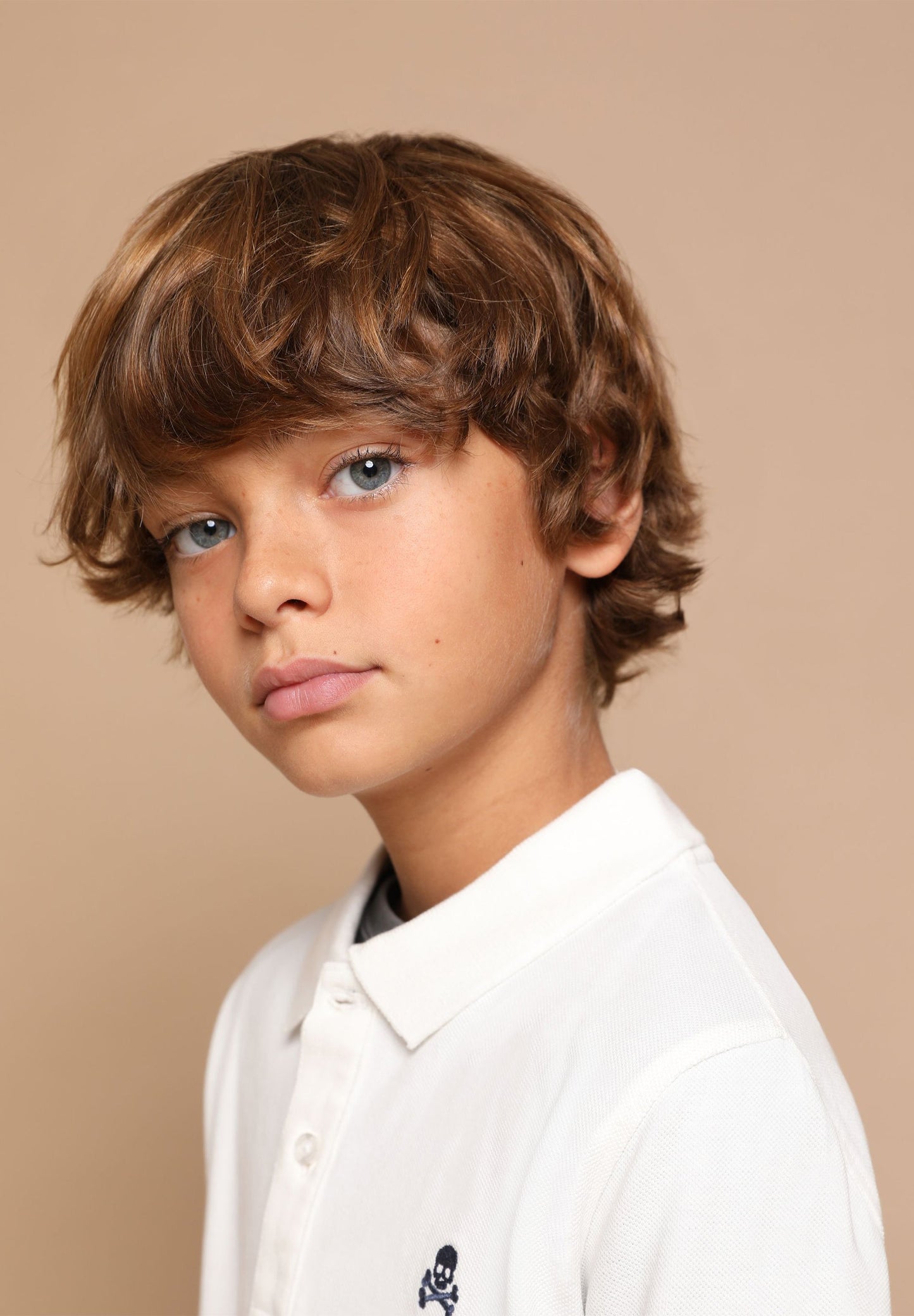 LONG SLEEVE POLO SHIRT WITH BACK SKULL