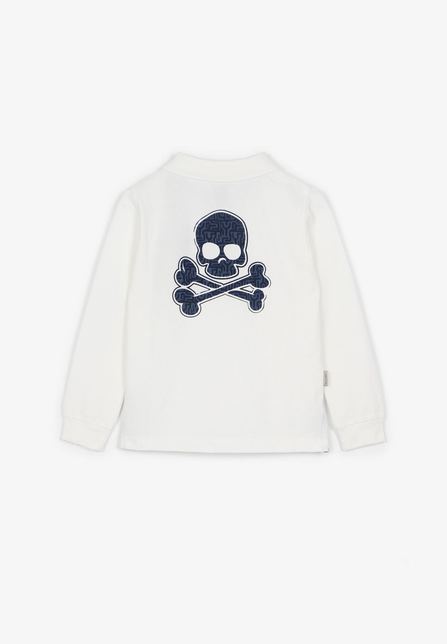 LONG SLEEVE POLO SHIRT WITH BACK SKULL