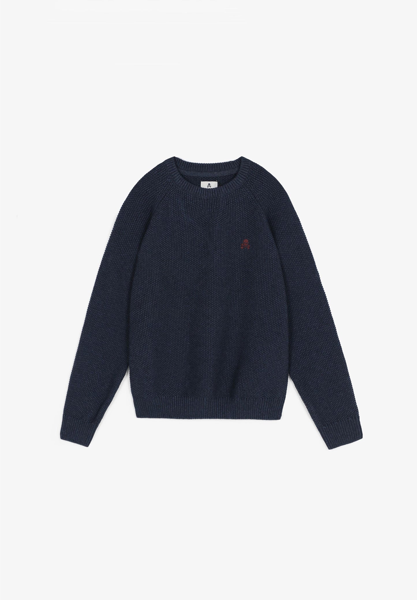 KNIT SWEATER WITH CONTRAST SKULL