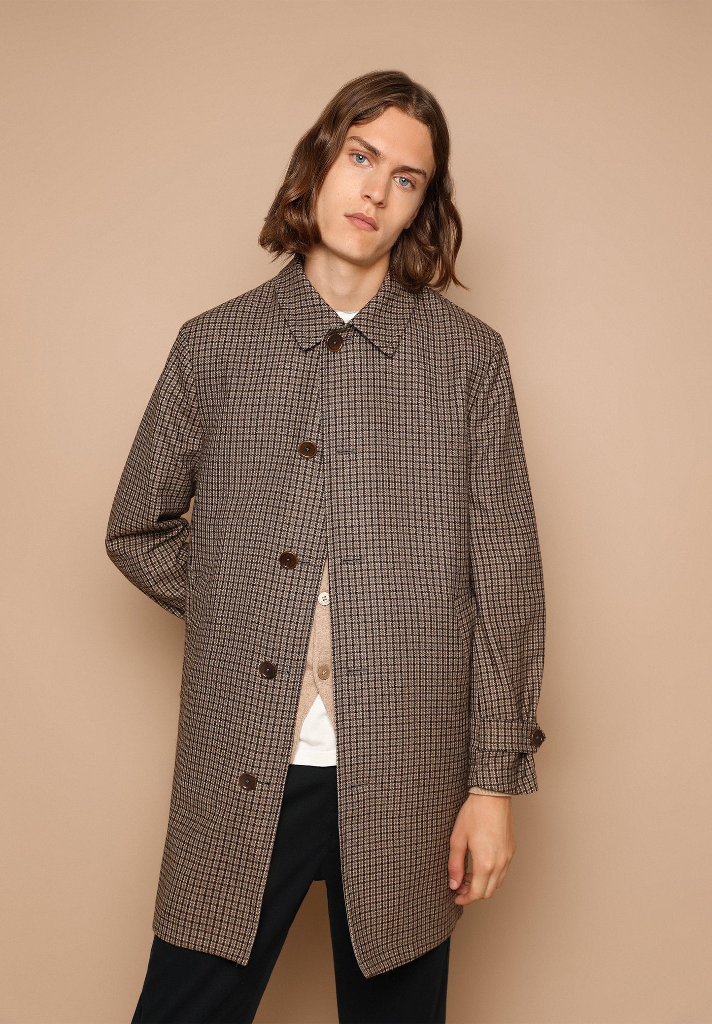 REVERSIBLE CHECKED TRENCH COAT
