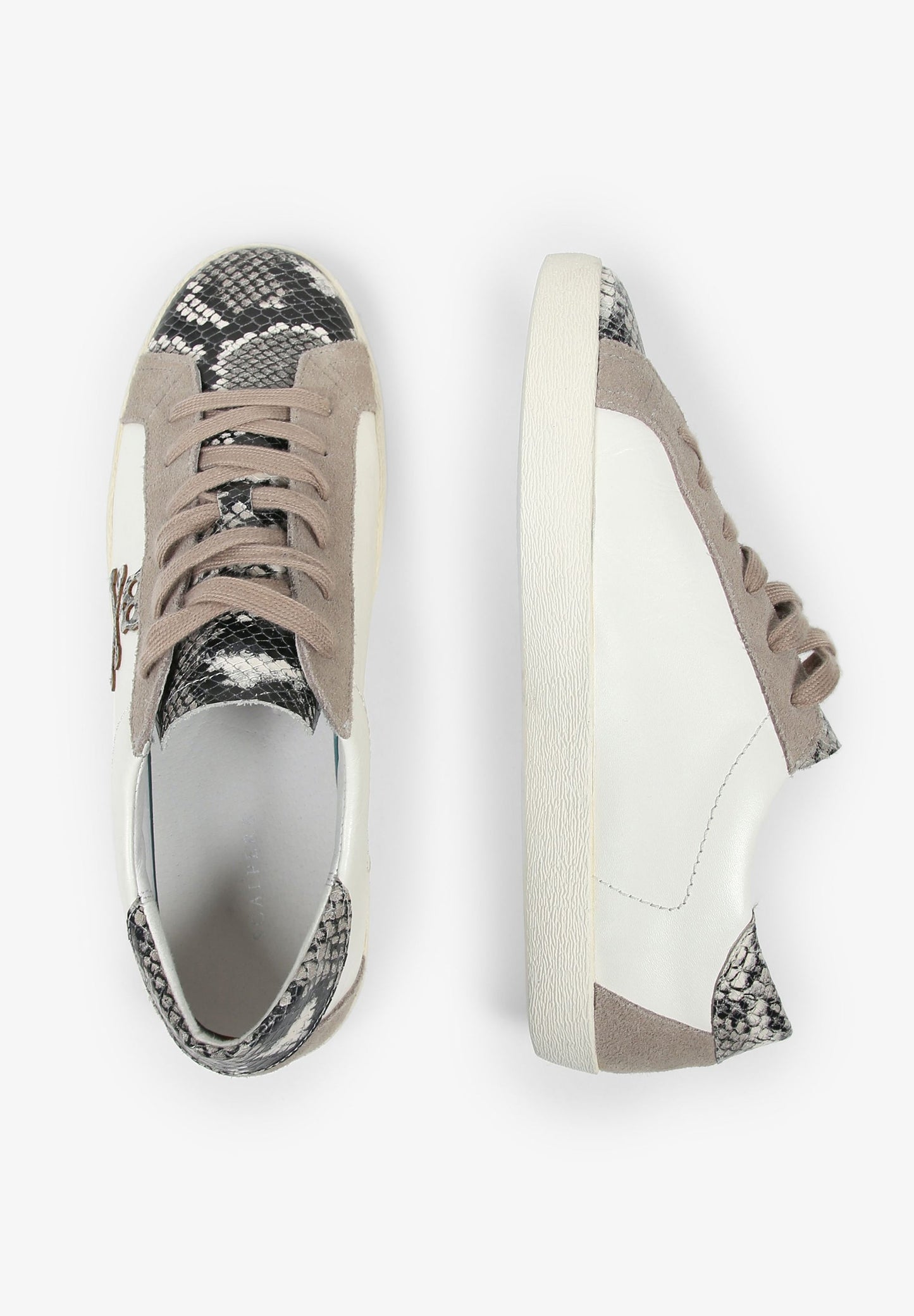 SNAKESKIN PRINT LOW TOP SNEAKERS