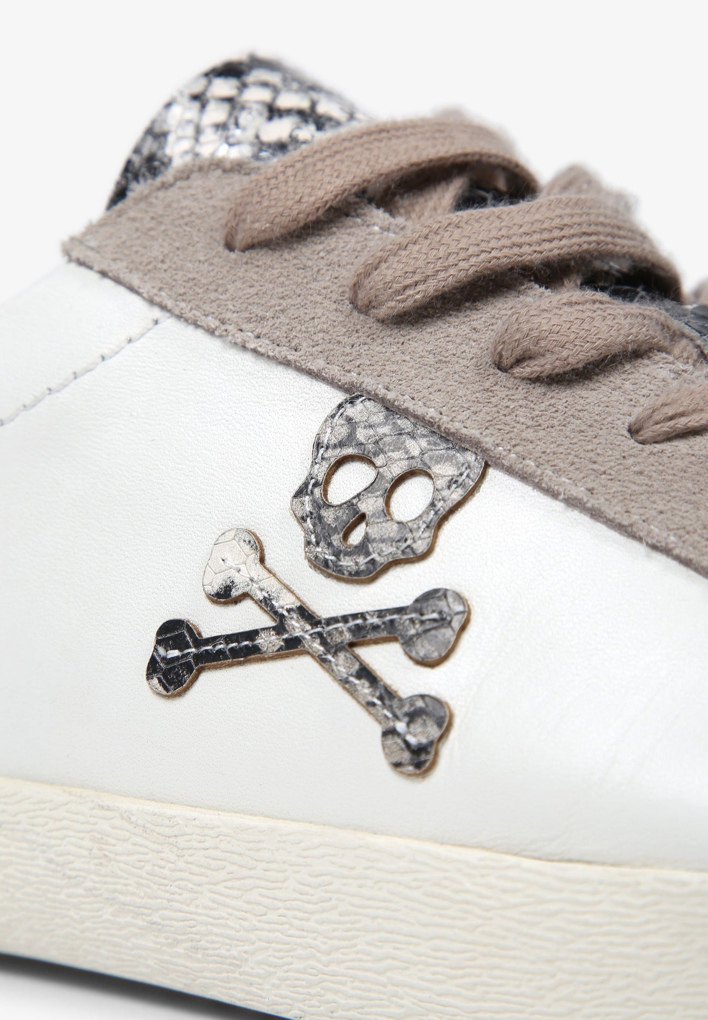 SNAKESKIN PRINT LOW TOP SNEAKERS