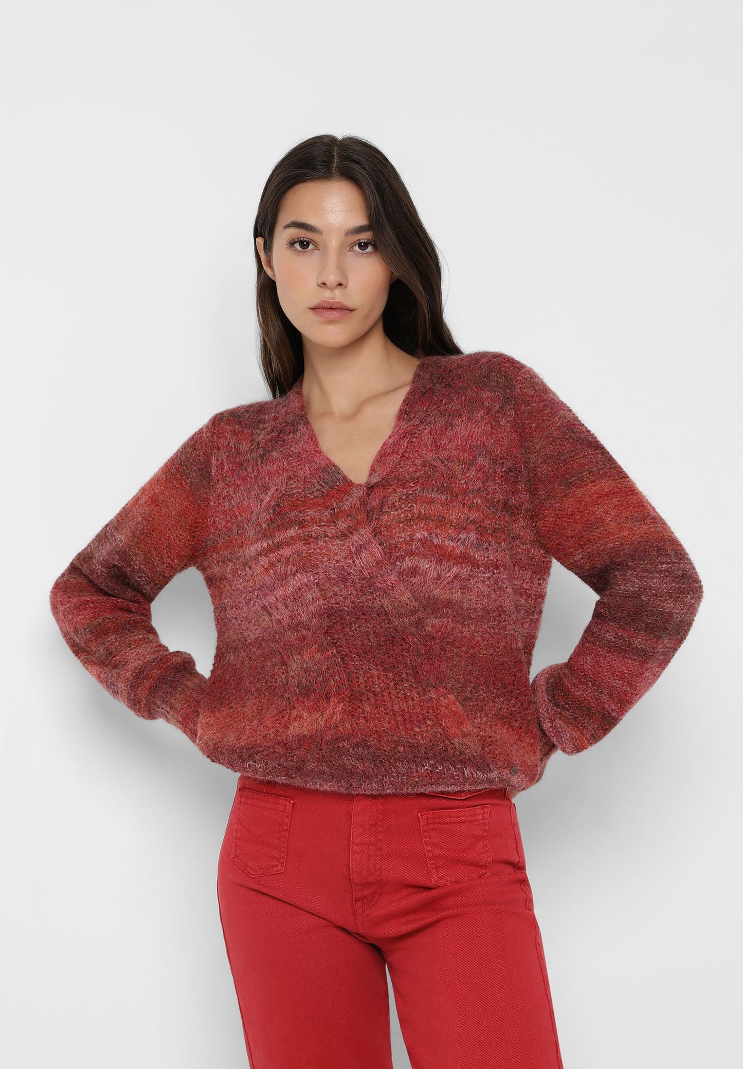 STRIPED DOUBLE-BREASTED SWEATER