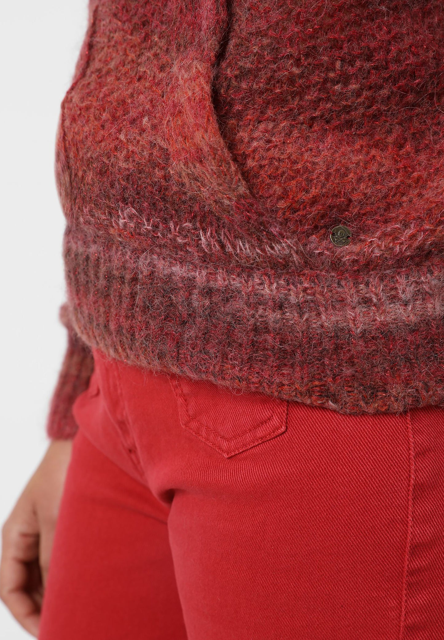 STRIPED DOUBLE-BREASTED SWEATER