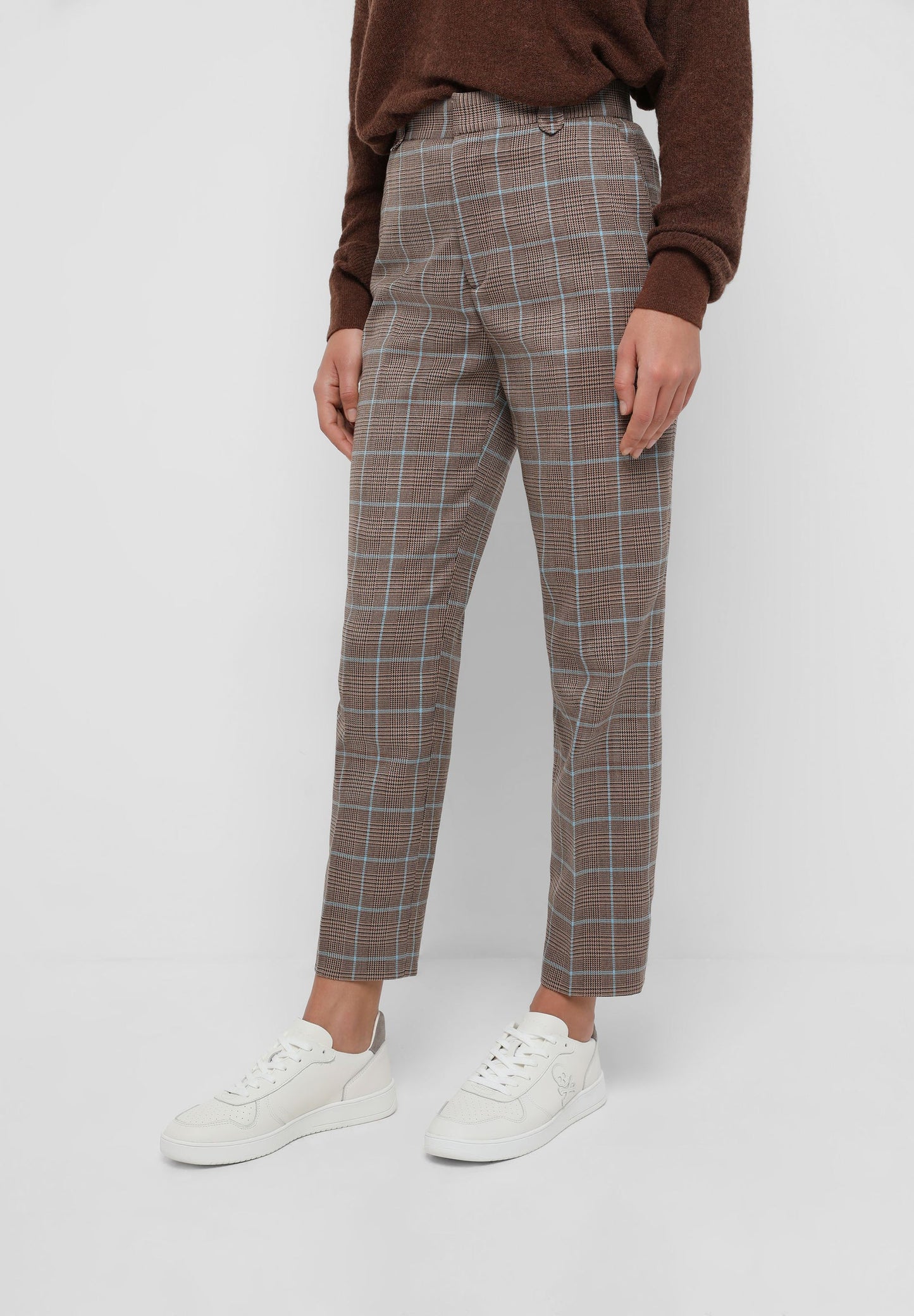 STRAIGHT CUT CHECK TROUSERS