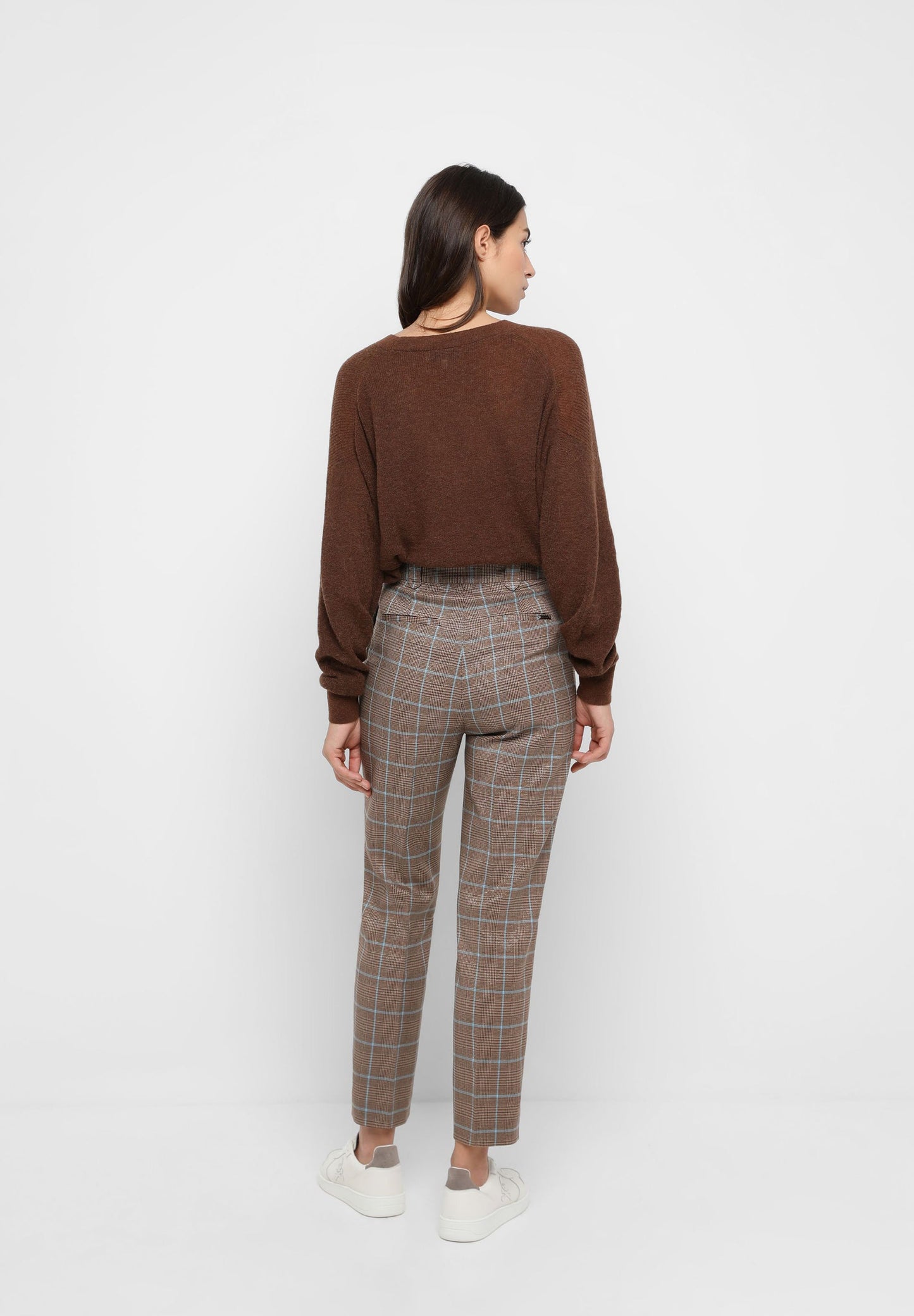 STRAIGHT CUT CHECK TROUSERS