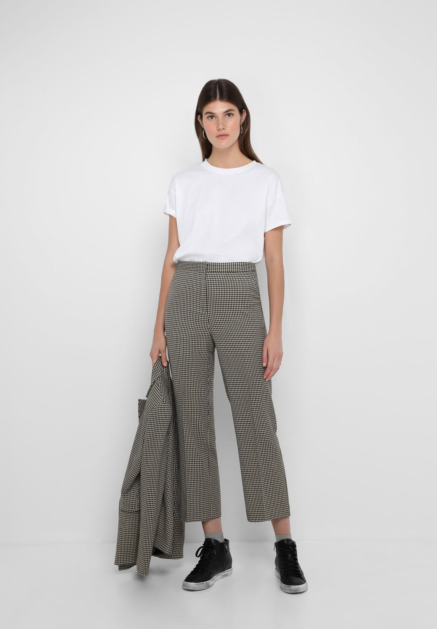 STRAIGHT HOUNDSTOOTH TROUSERS