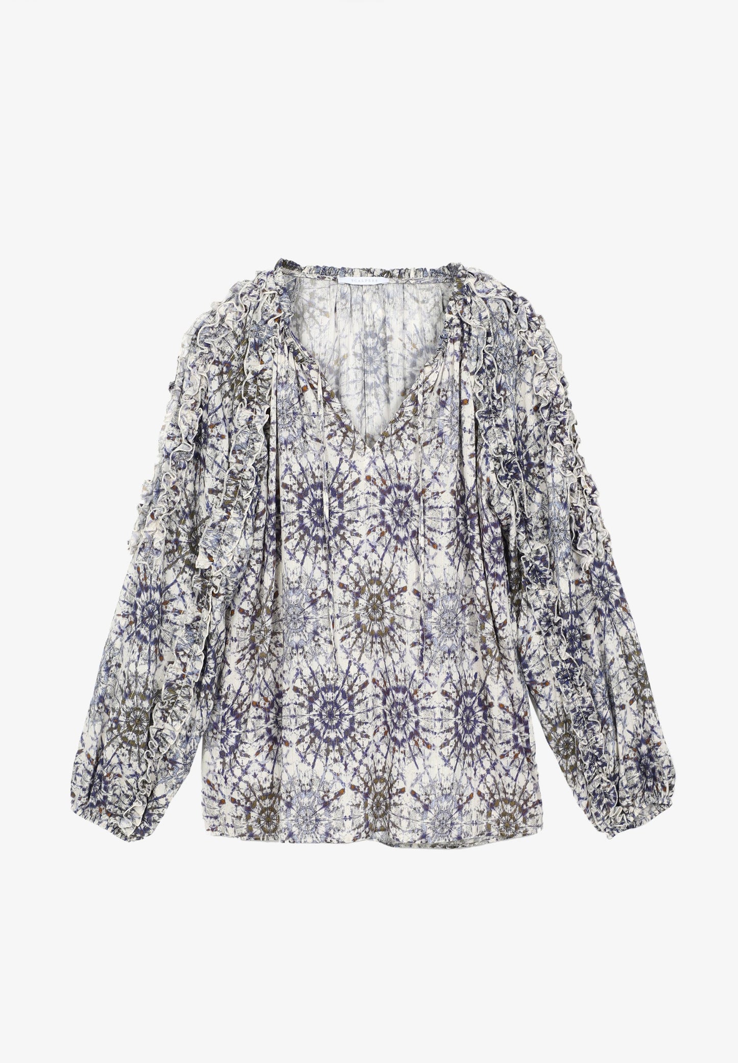 PRINTED BLOUSE WITH RUFFLES