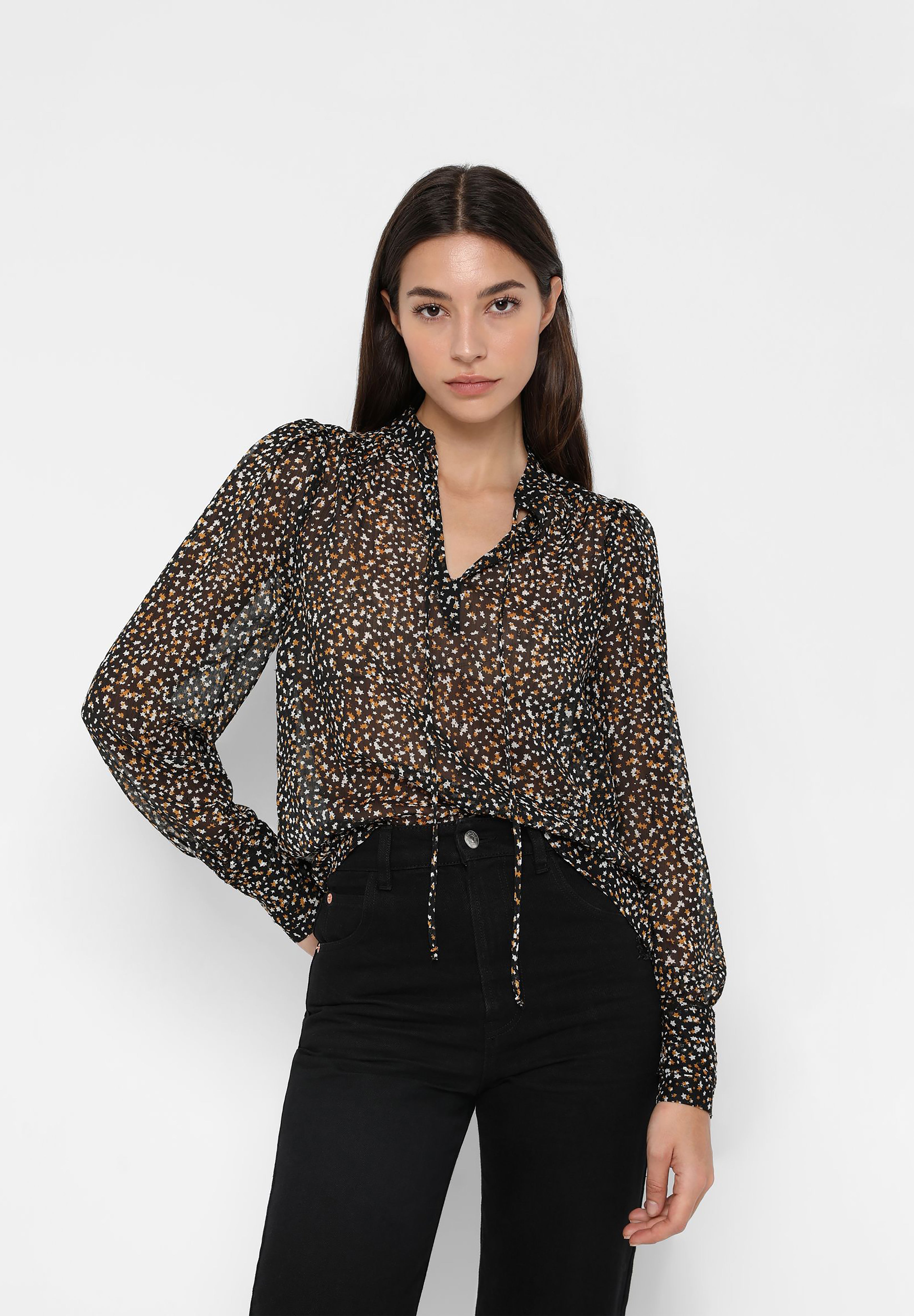 SEMI-SHEER BLOUSE WITH STARS