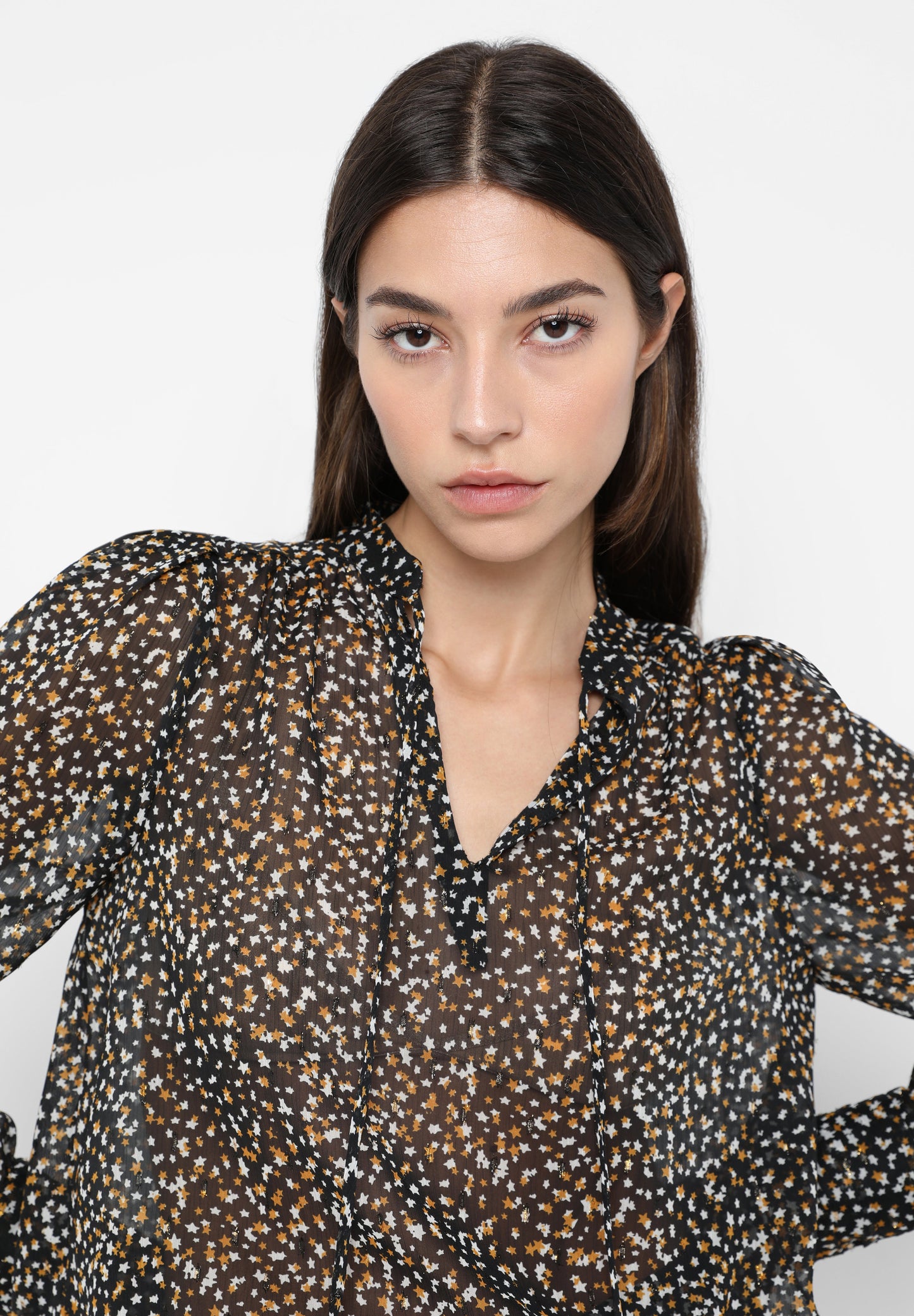 SEMI-SHEER BLOUSE WITH STARS