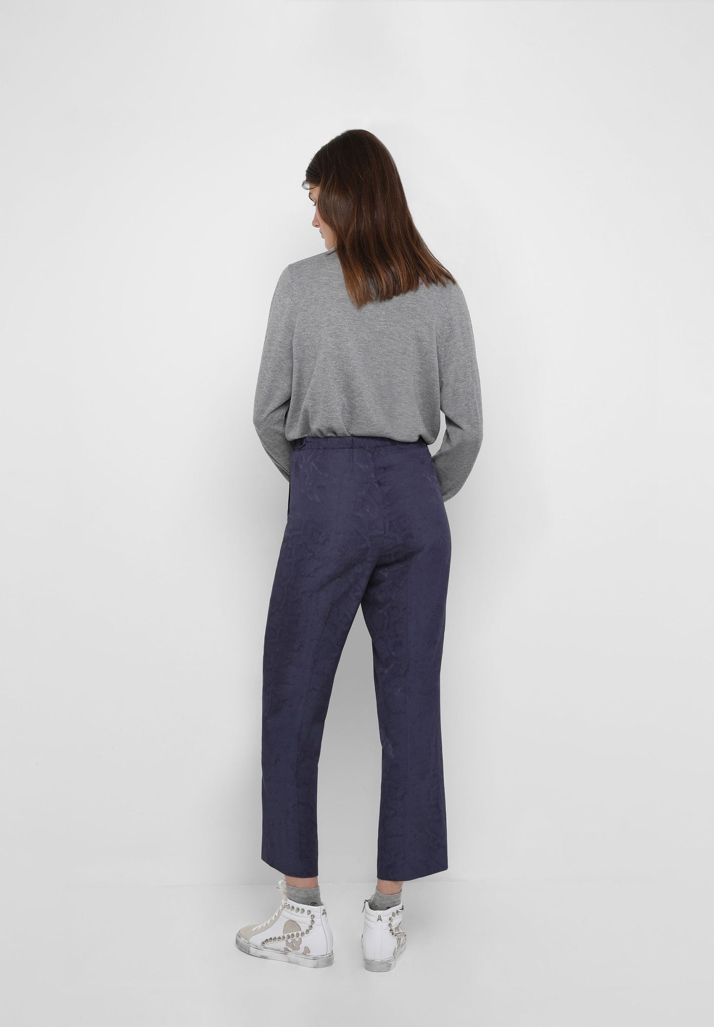 FLOWING JACQUARD TROUSERS