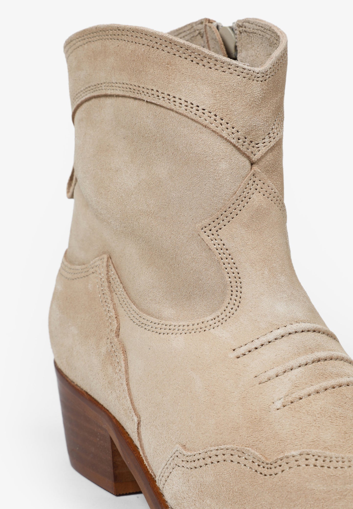 SUEDE COWBOY ANKLE BOOTS