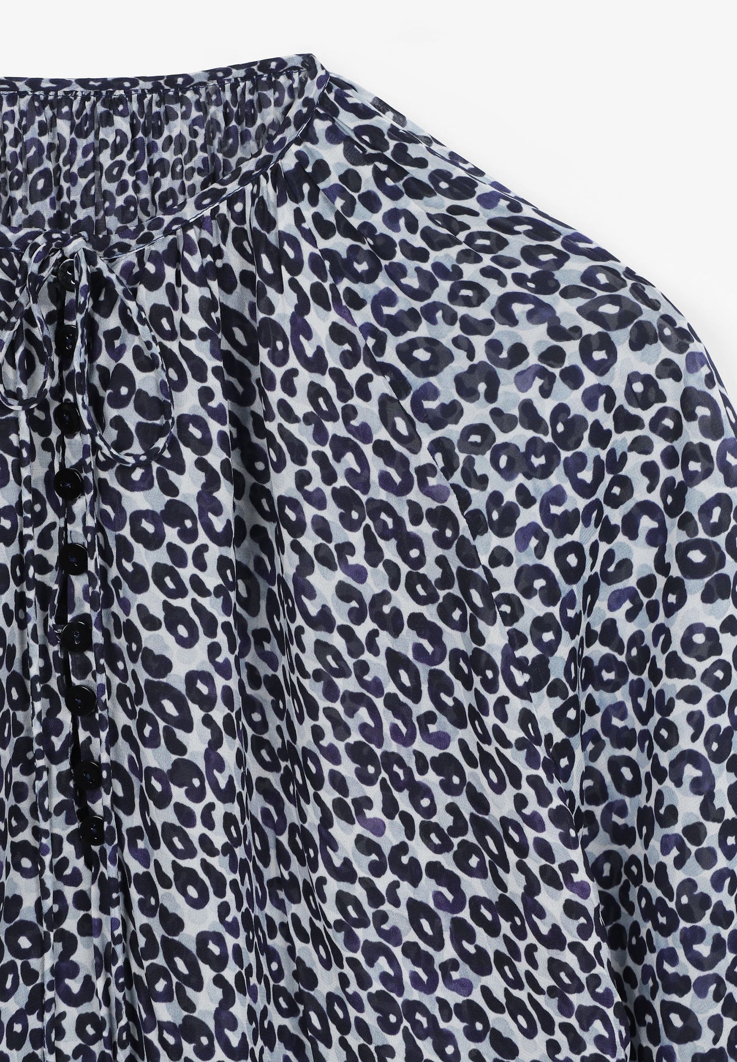 SEMI-SHEER ANIMAL PRINT BLOUSE