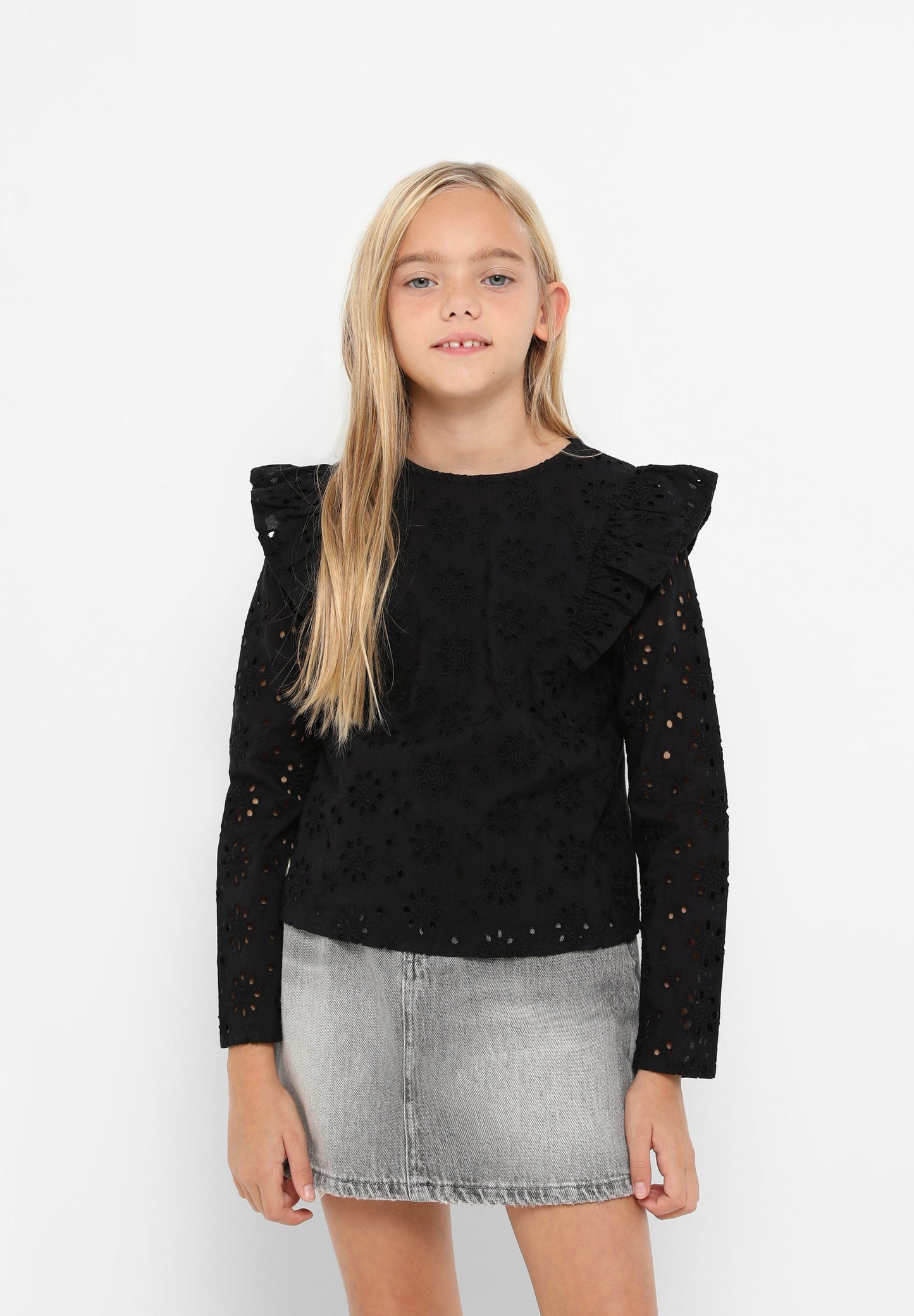 BLOUSE WITH PERFORATED EMBROIDERY