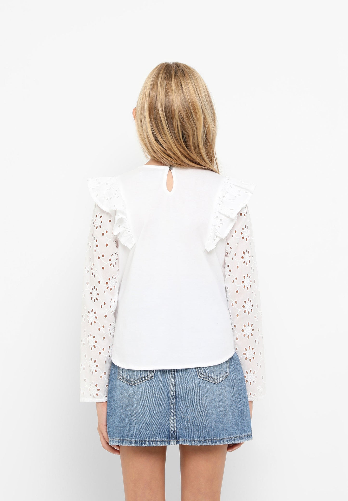 BLOUSE WITH PERFORATED EMBROIDERY