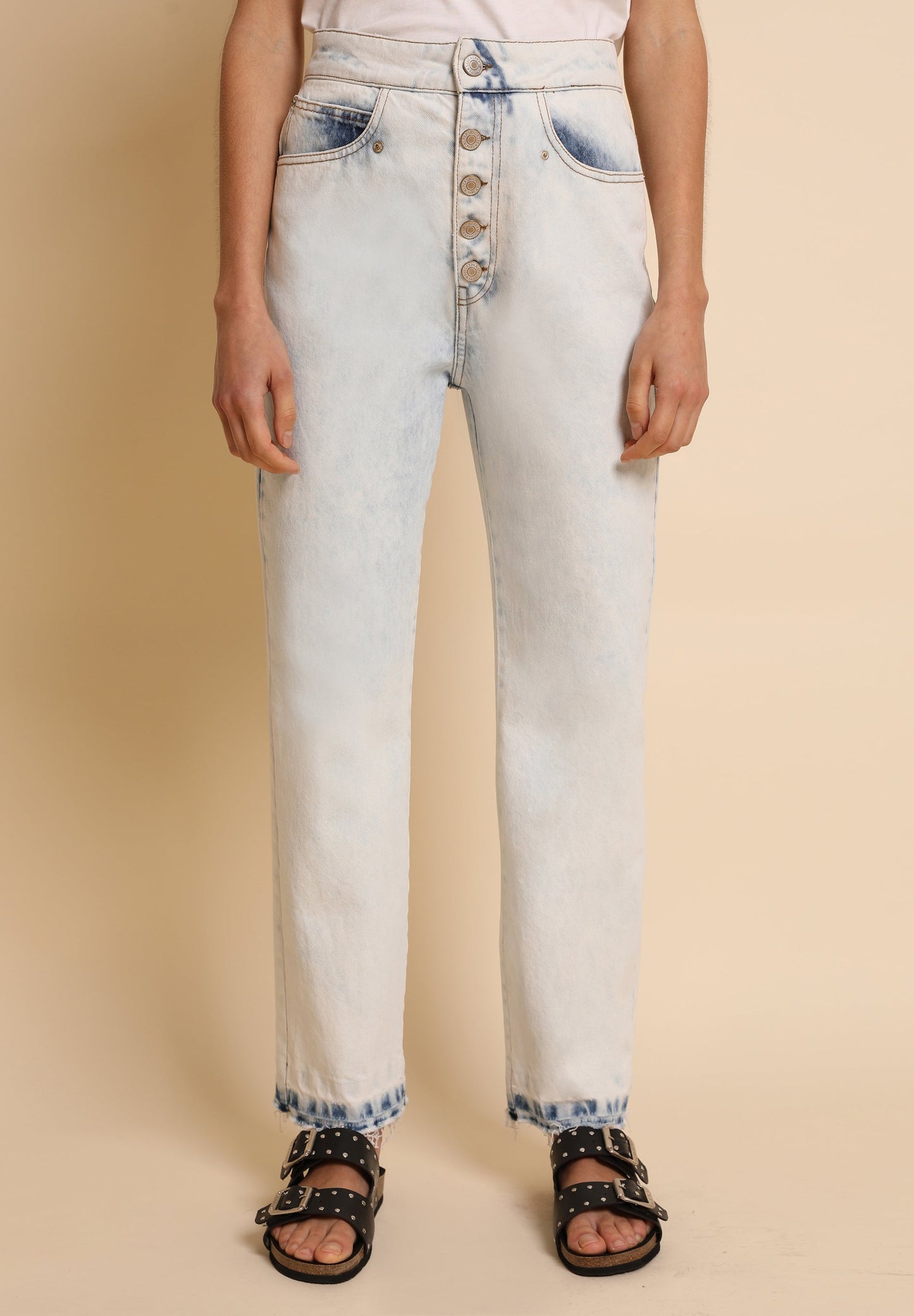FADED DENIM TROUSERS