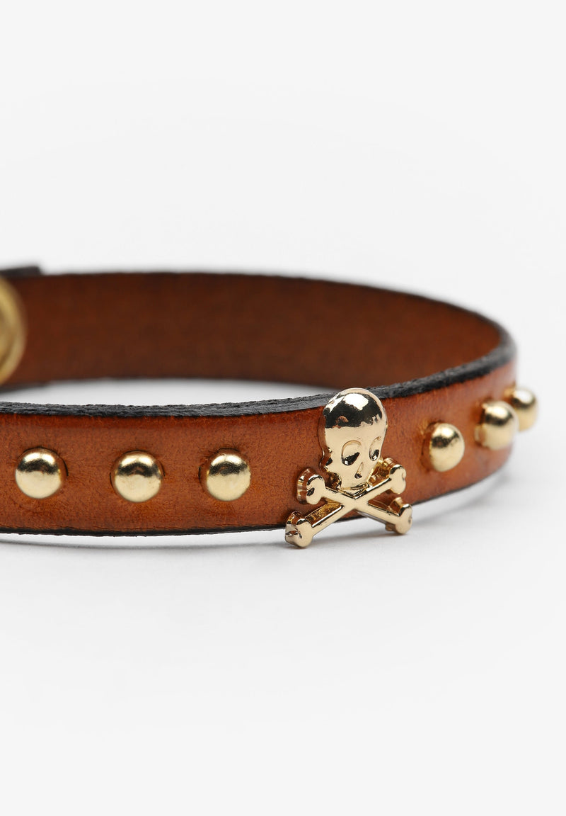 BRACELET WITH SKULL AND STUDS