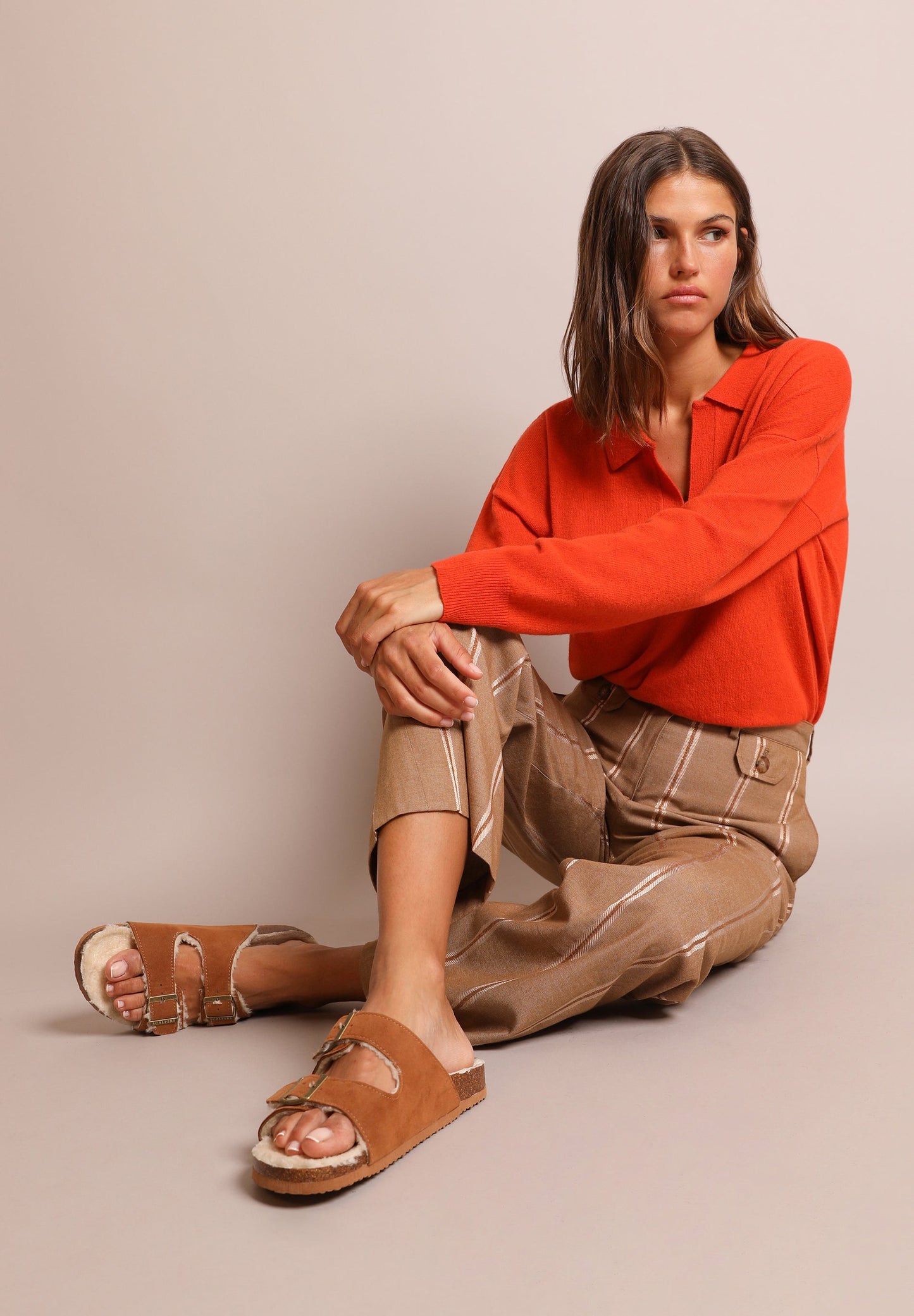 METALLIC STRIPED TROUSERS