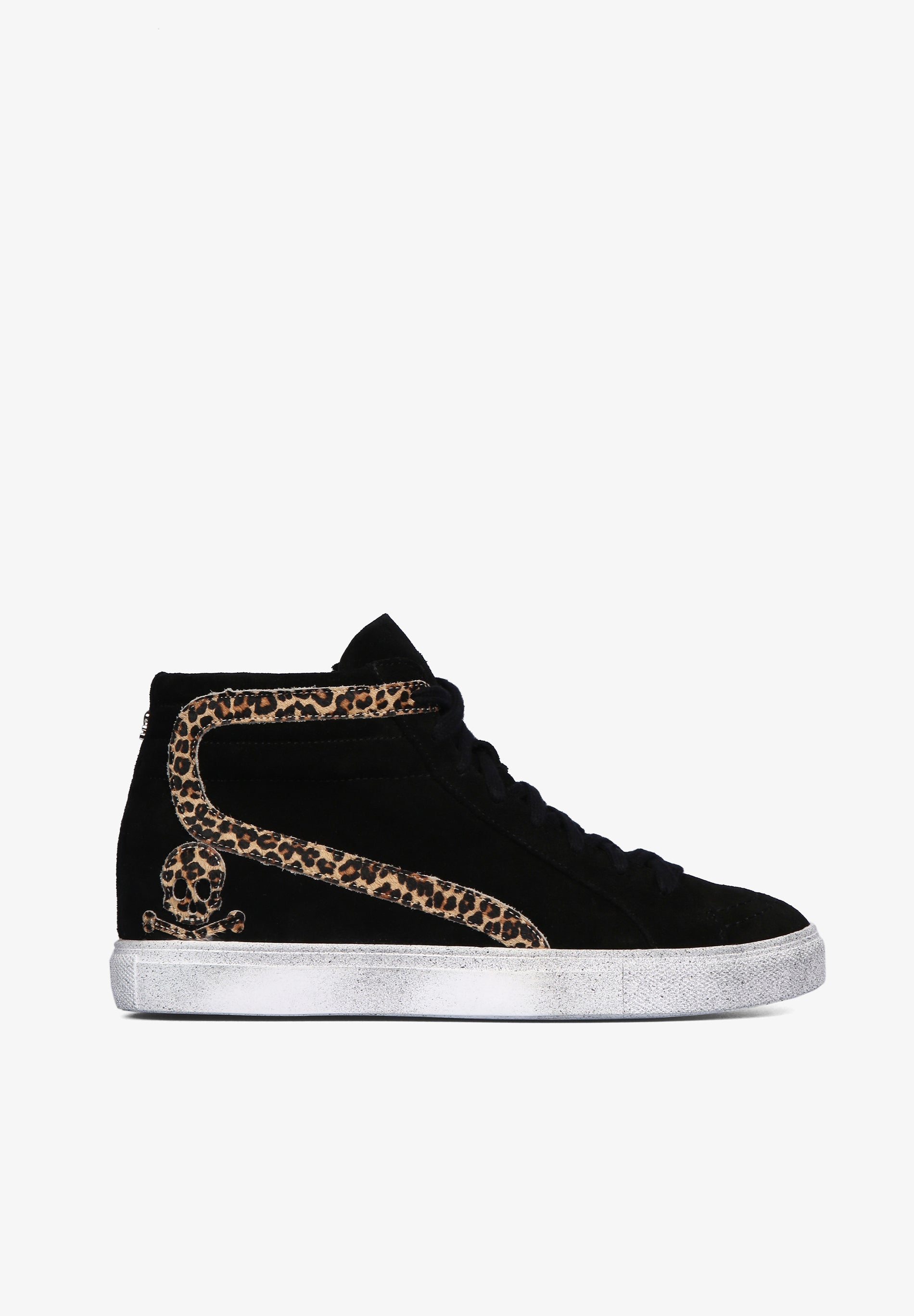 SUEDE SNEAKER BOOTS WITH ANIMAL PRINT