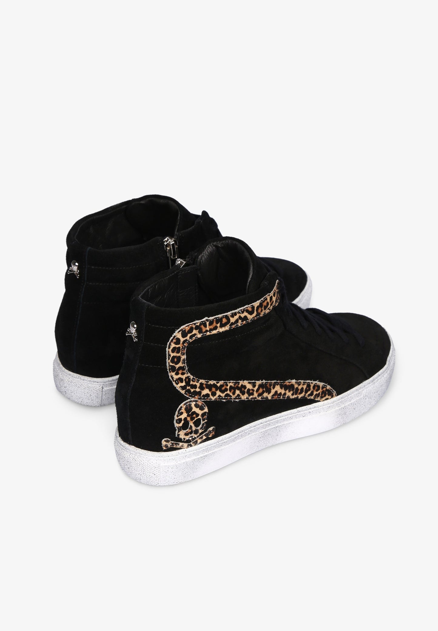 SUEDE SNEAKER BOOTS WITH ANIMAL PRINT