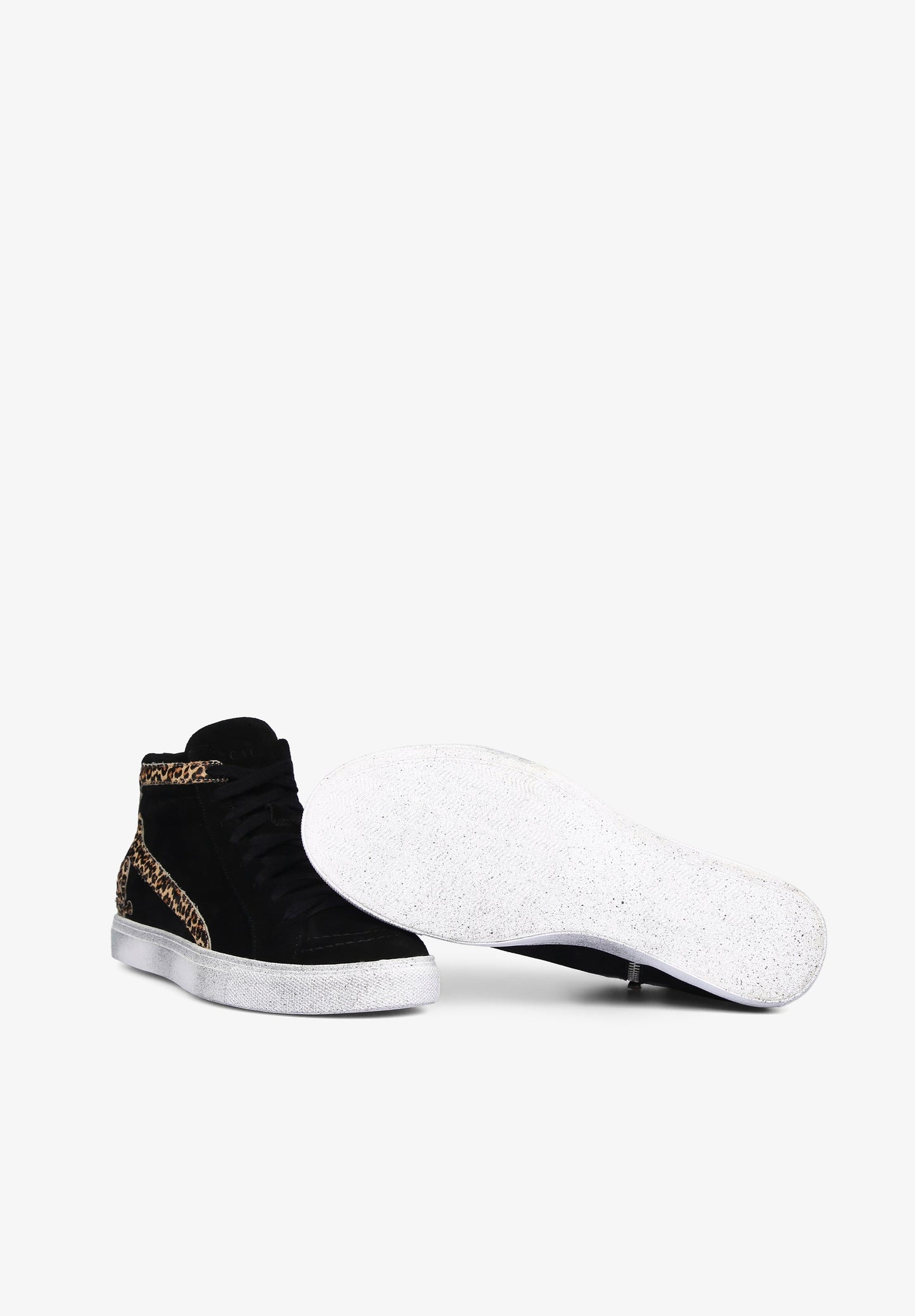 SUEDE SNEAKER BOOTS WITH ANIMAL PRINT