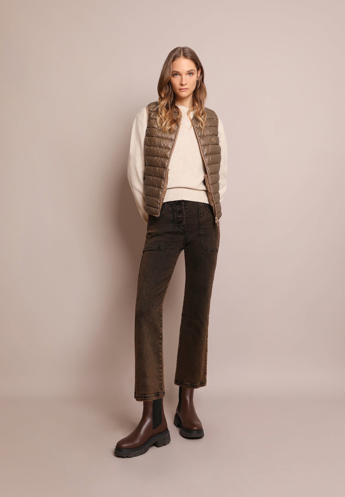 QUILTED GILET WITH SKULL DETAIL