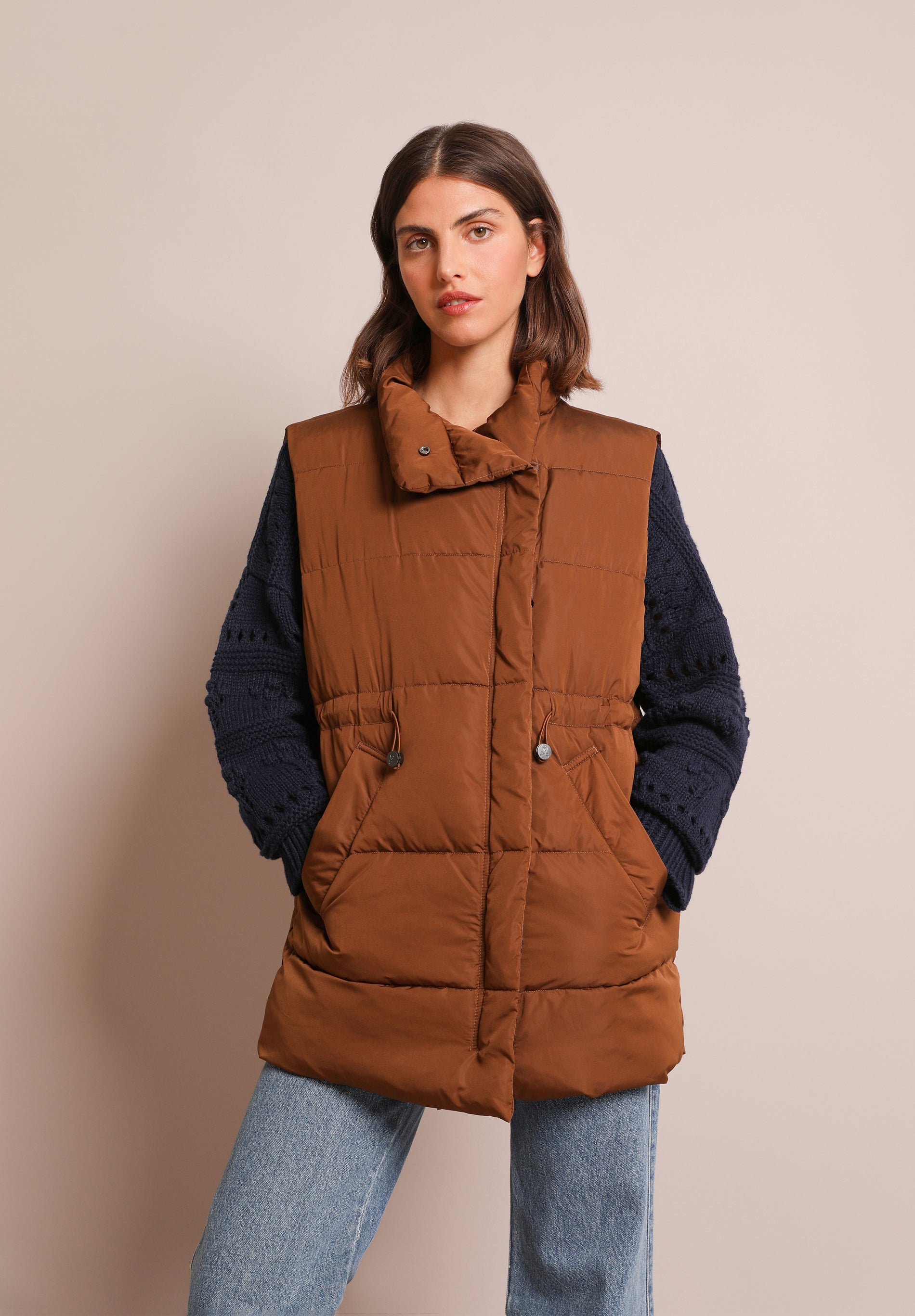QUILTED MIDI GILET