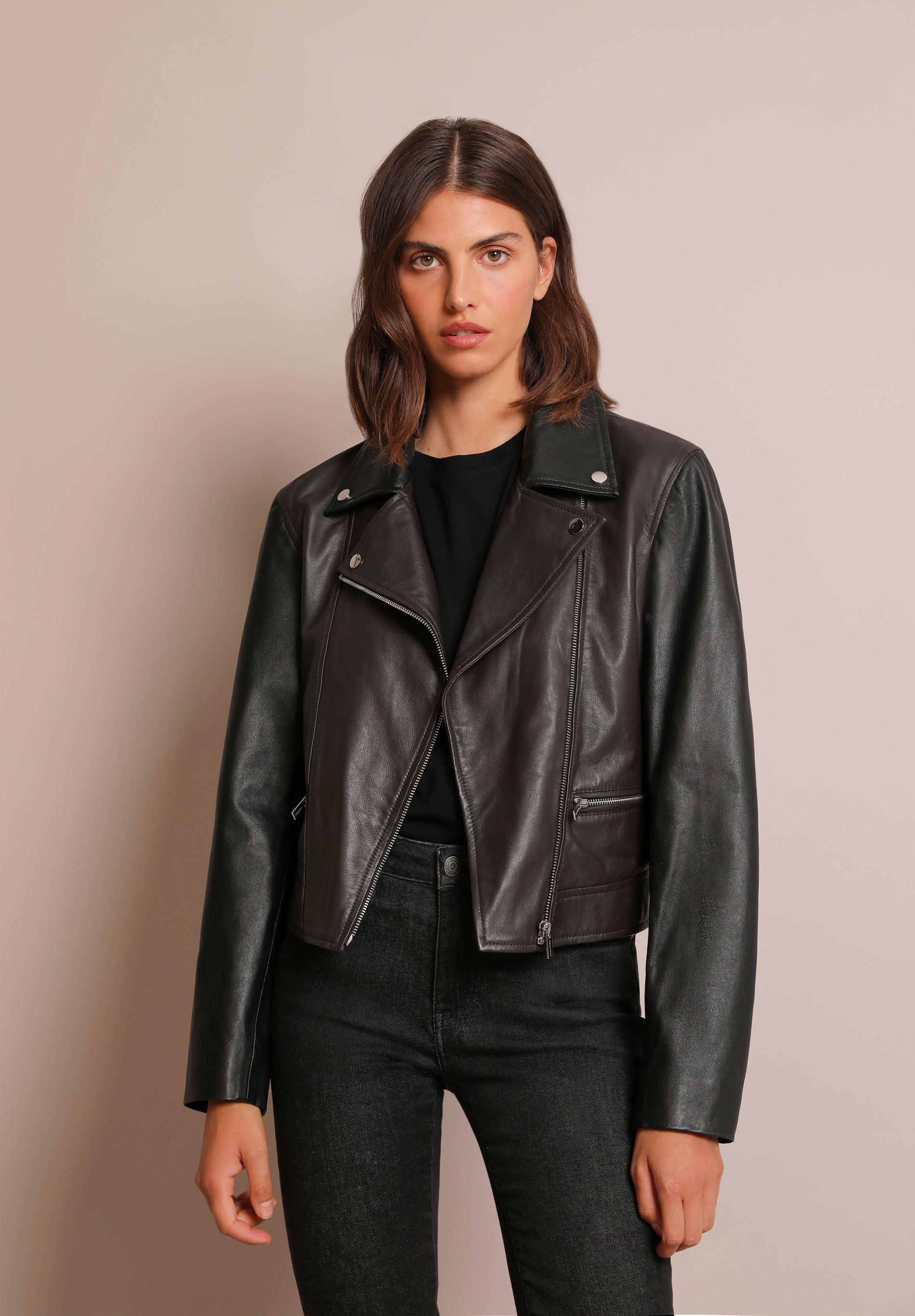 TWO-TONE BIKER JACKET