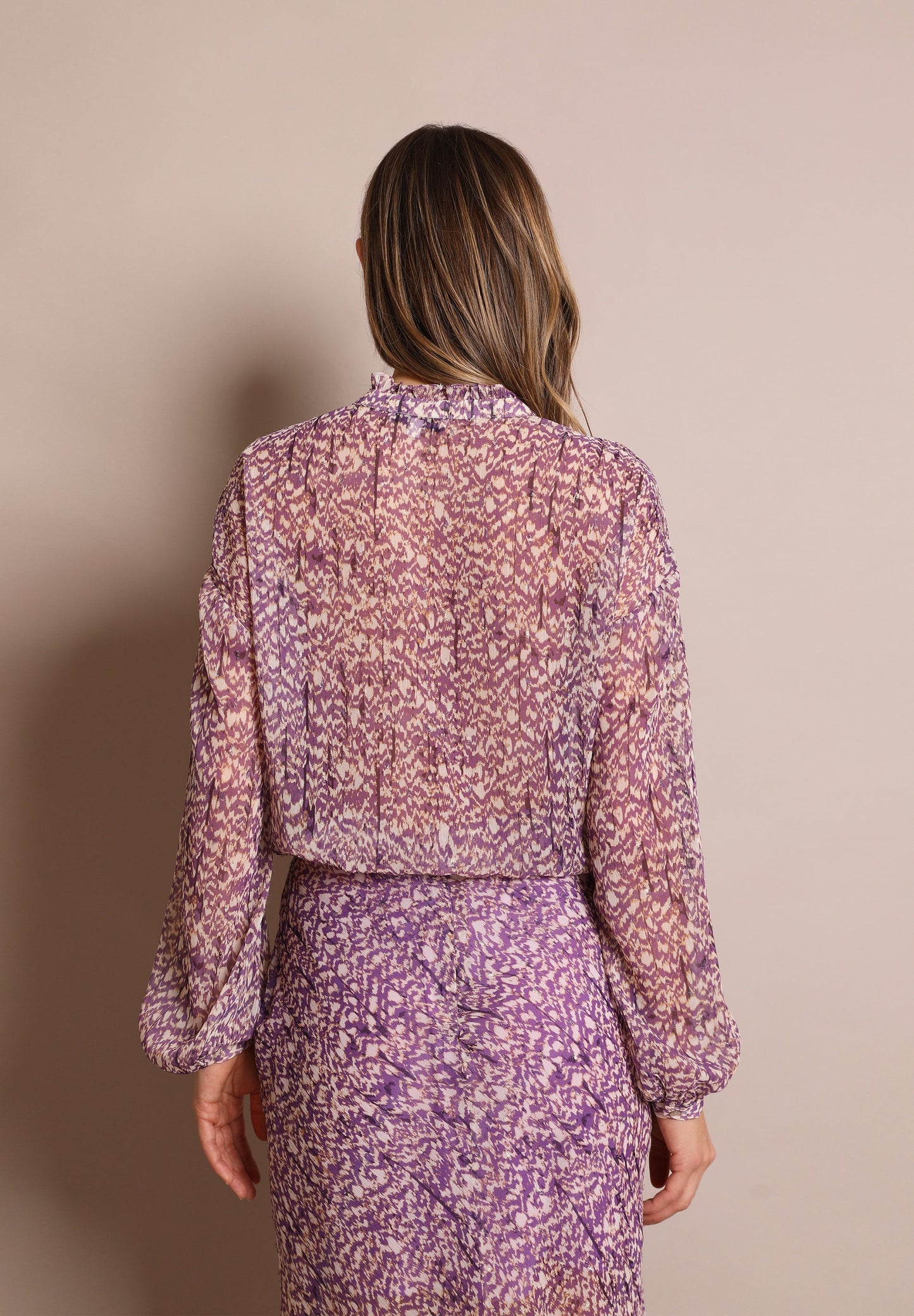 METALLIC PRINT BLOUSE