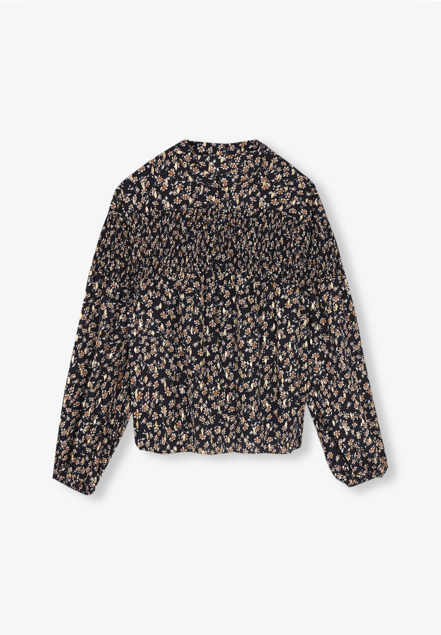 FLORAL SMOCKED BLOUSE