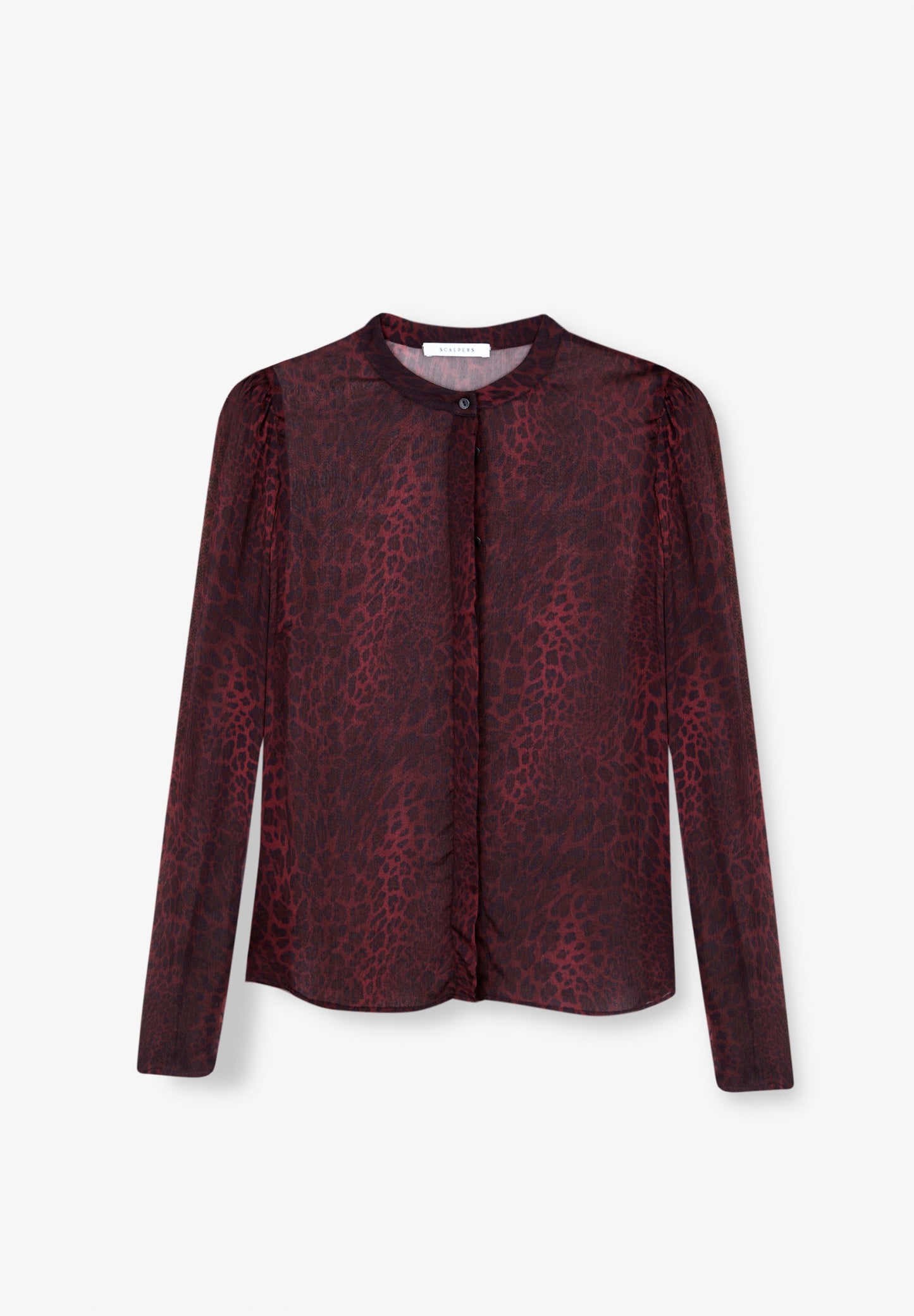 SEMI-SHEER ANIMAL PRINT BLOUSE