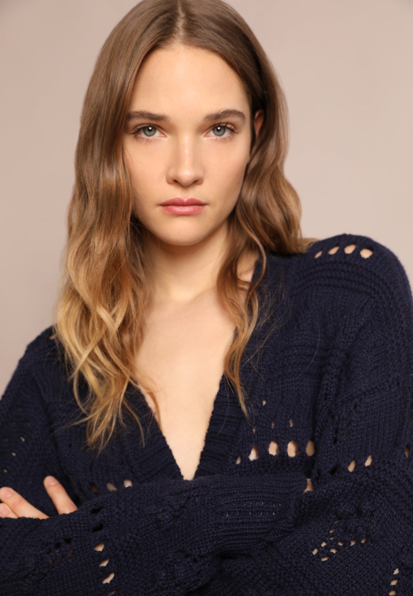 OPENWORK KNIT CARDIGAN