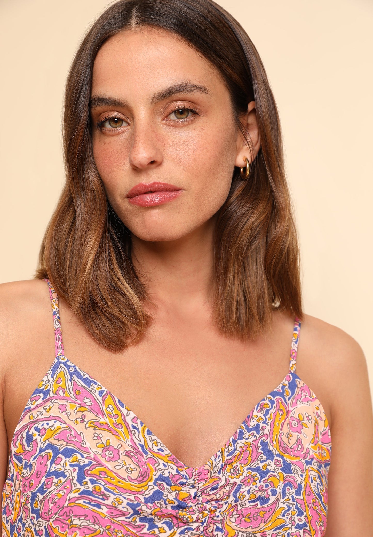 LONG PAISLEY PRINT DRESS