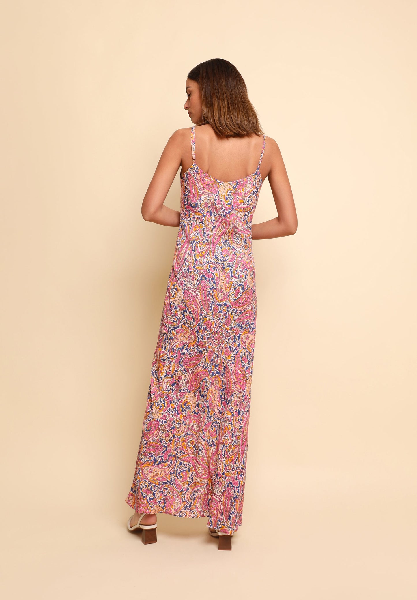 LONG PAISLEY PRINT DRESS