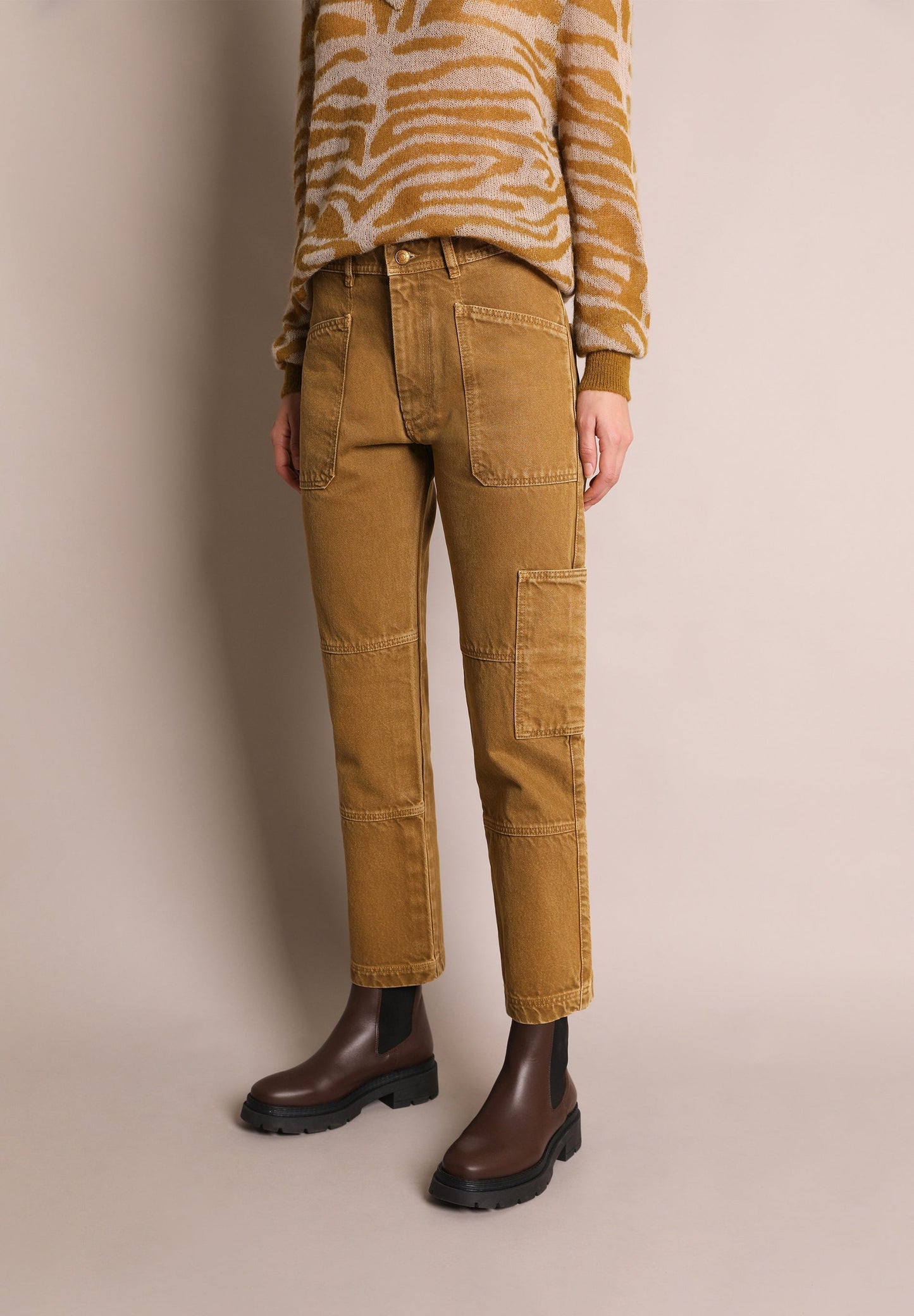 DENIM CARGO TROUSERS