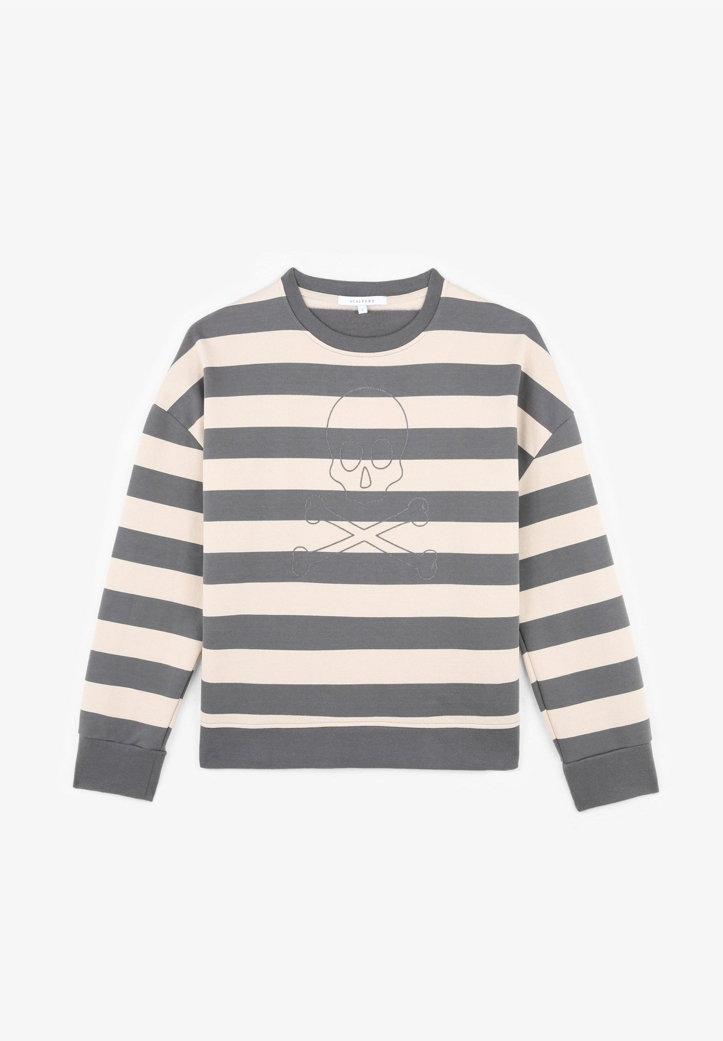 STRIPED SWEATSHIRT WITH SKULL