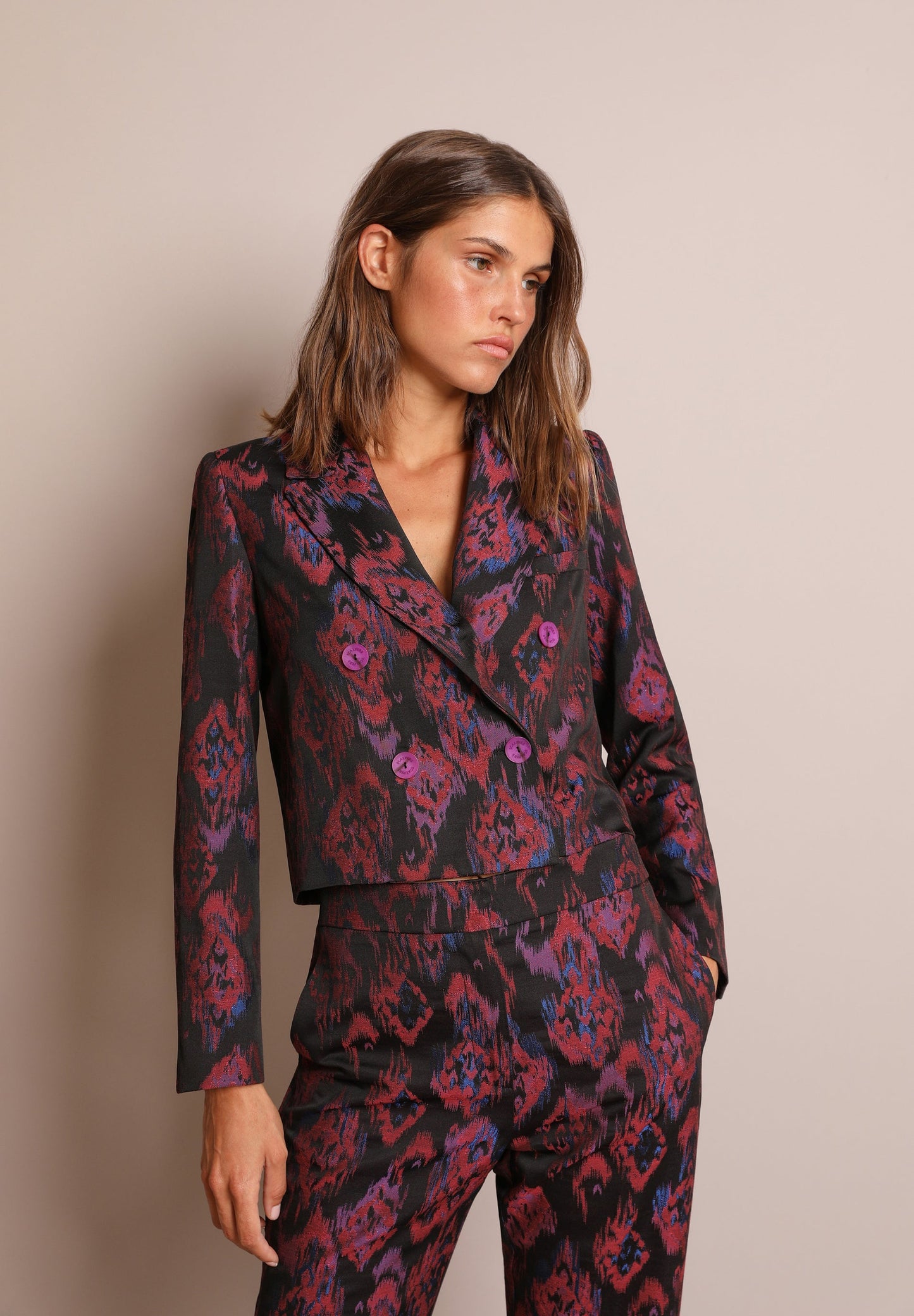 CROPPED PRINTED BLAZER