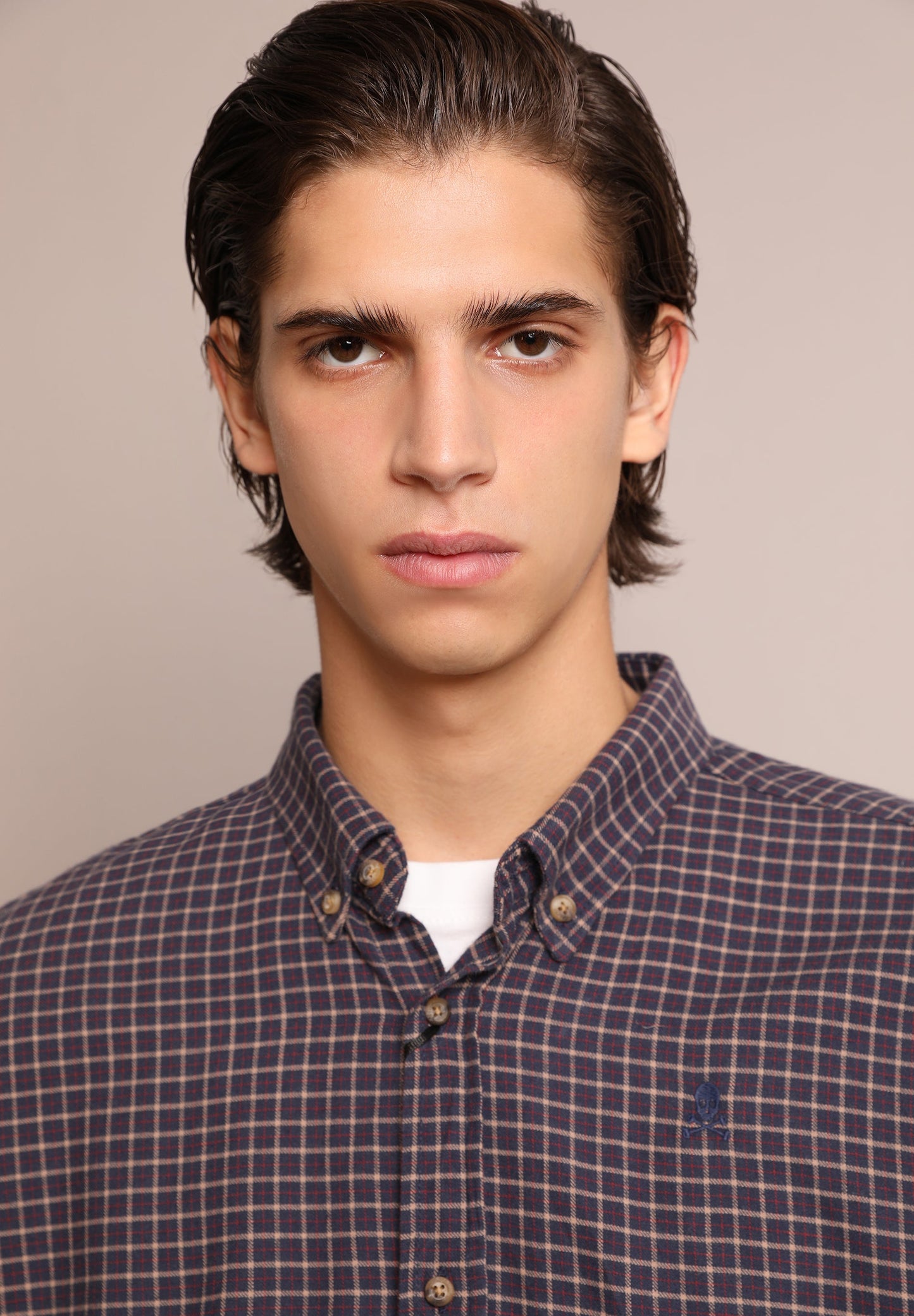 CHECK SHIRT WITH A BUTTON-DOWN COLLAR