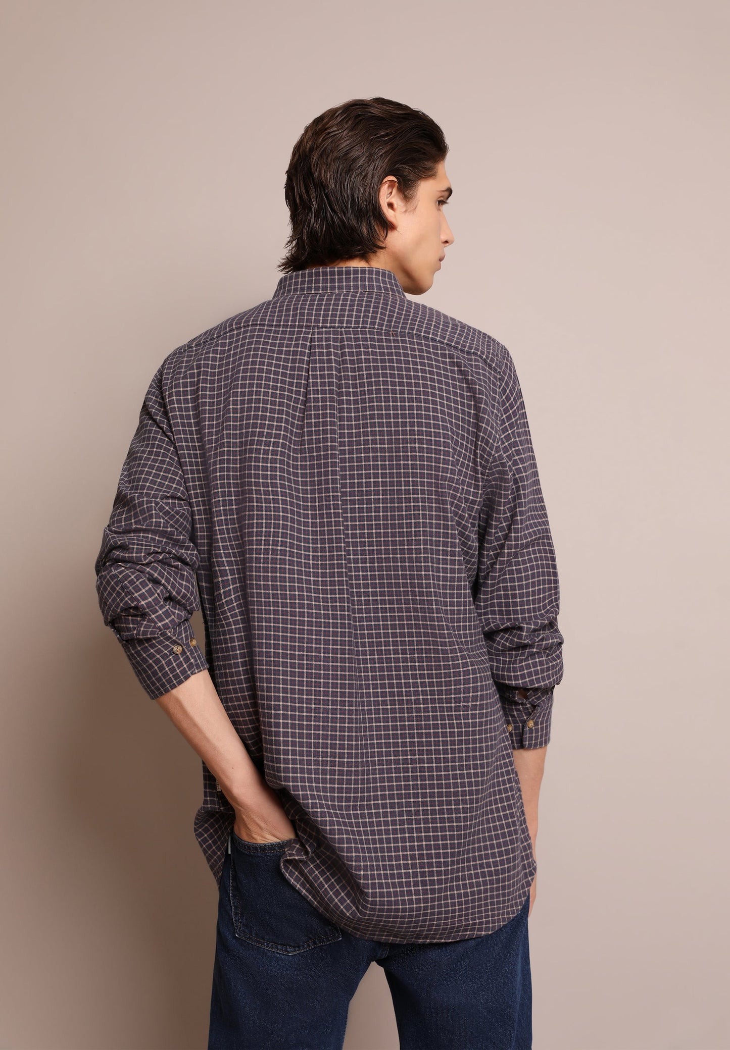 CHECK SHIRT WITH A BUTTON-DOWN COLLAR