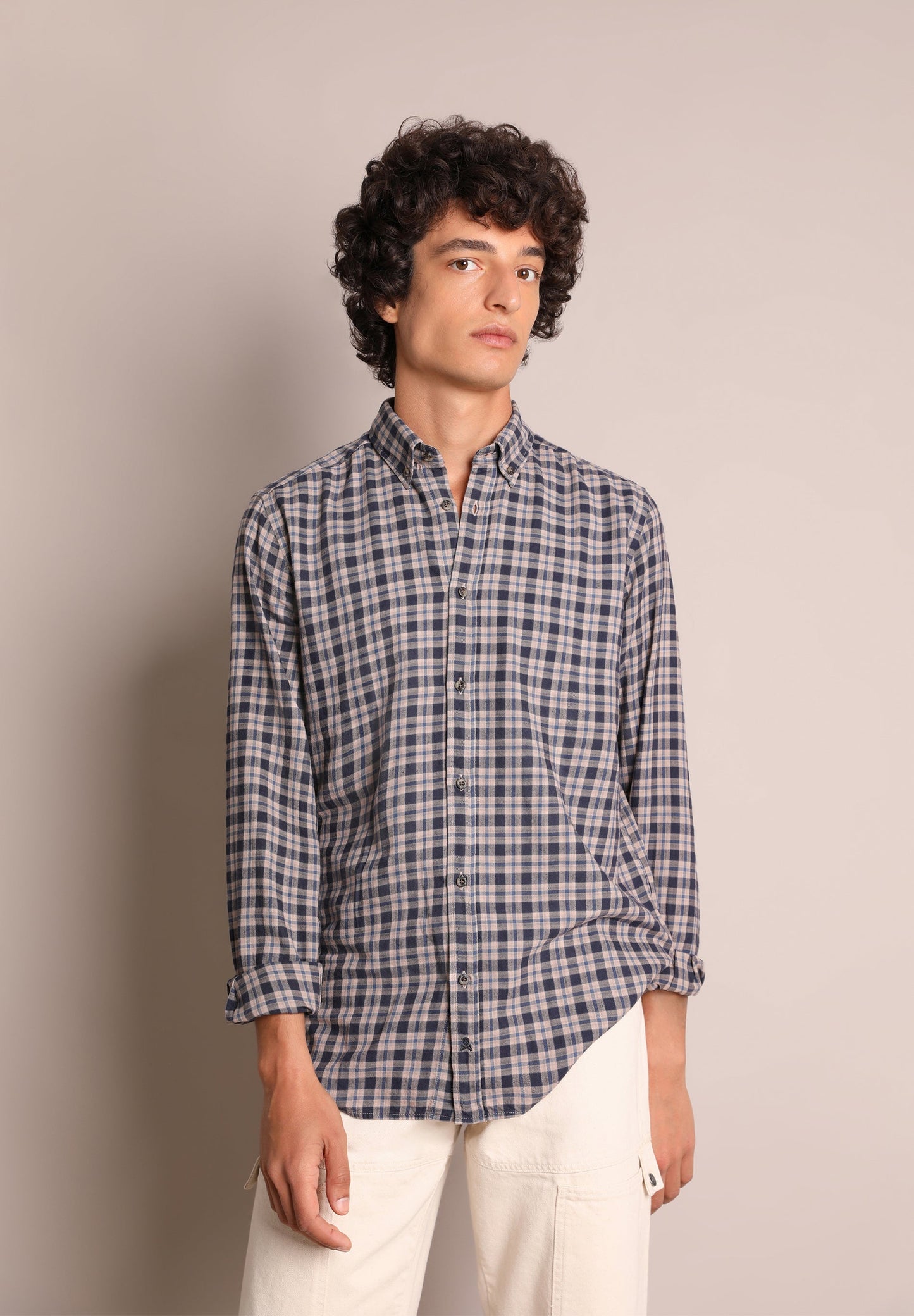 CHECK SHIRT WITH A BUTTON-DOWN COLLAR