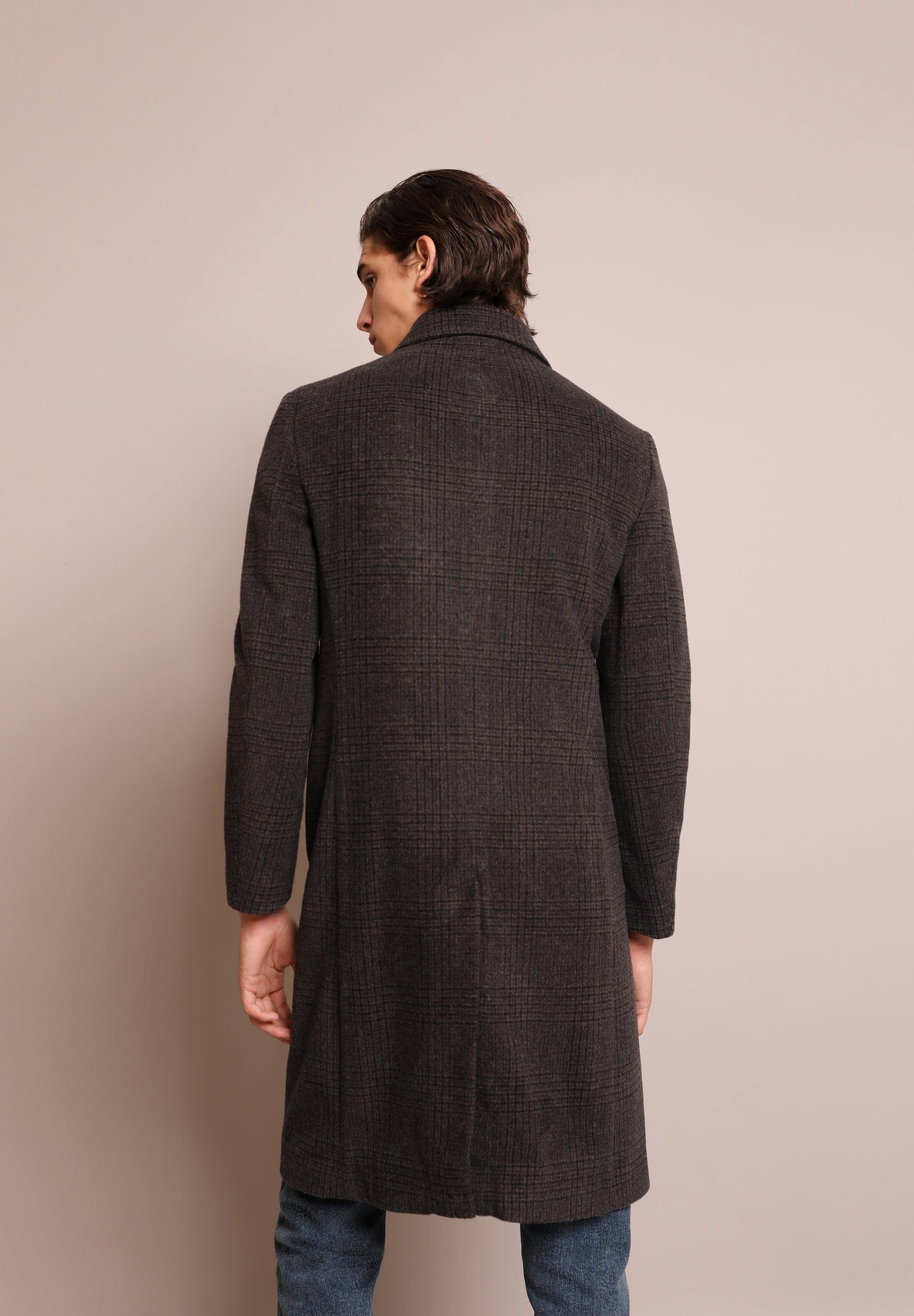 CHECK WOOL COAT