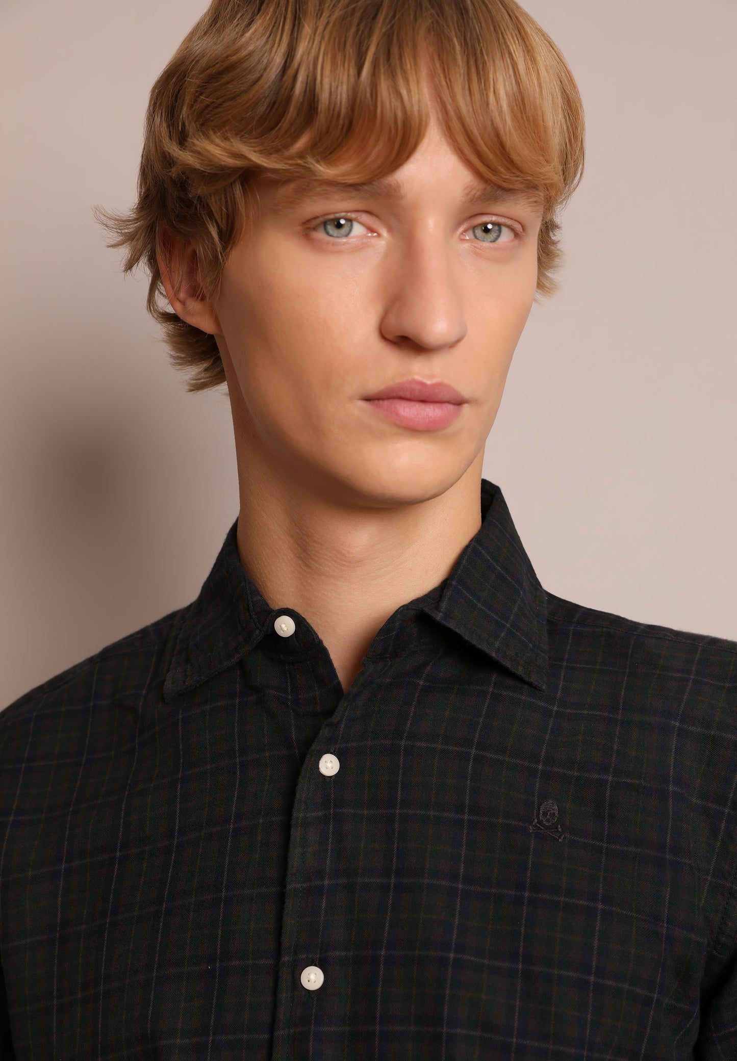 MINI CHECK SHIRT WITH SKULL