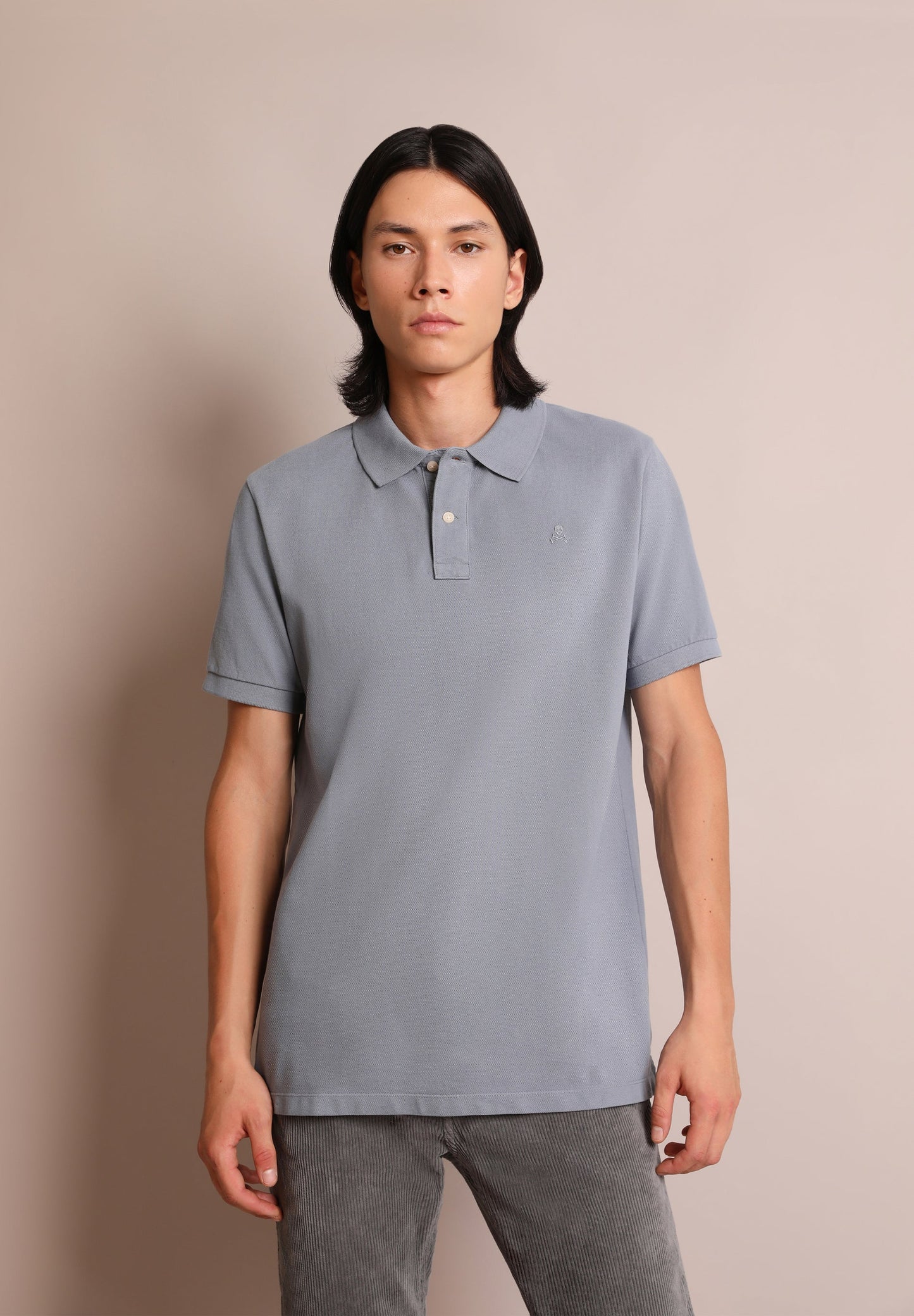 BASIC POLO SHIRT WITH SKULL DETAIL