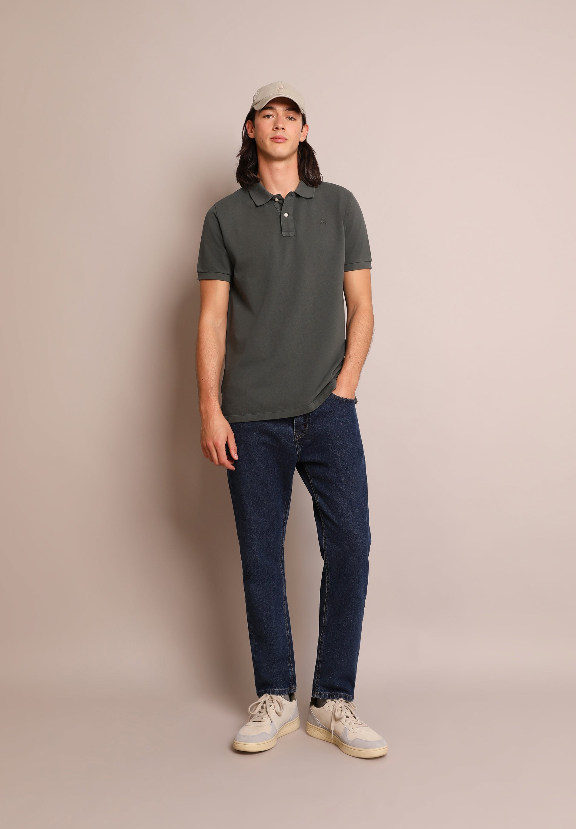 BASIC POLO SHIRT WITH SKULL DETAIL