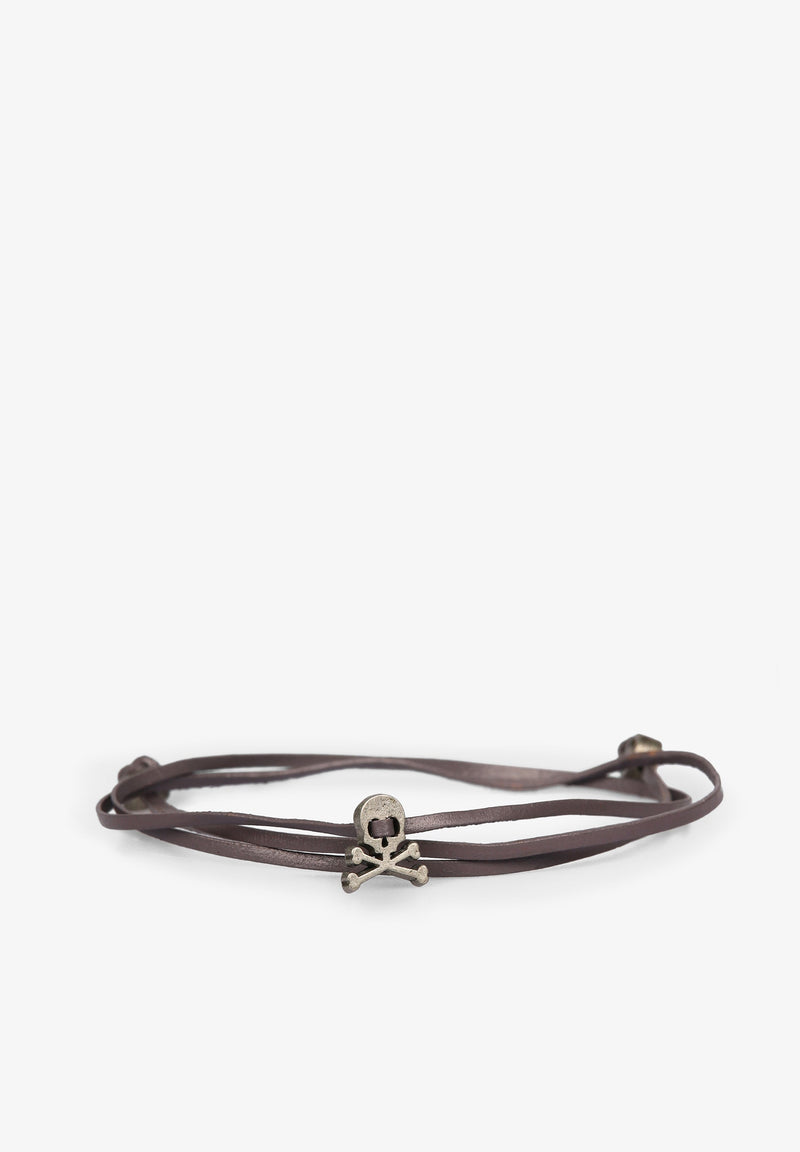 LEATHER BRACELET WITH SKULL